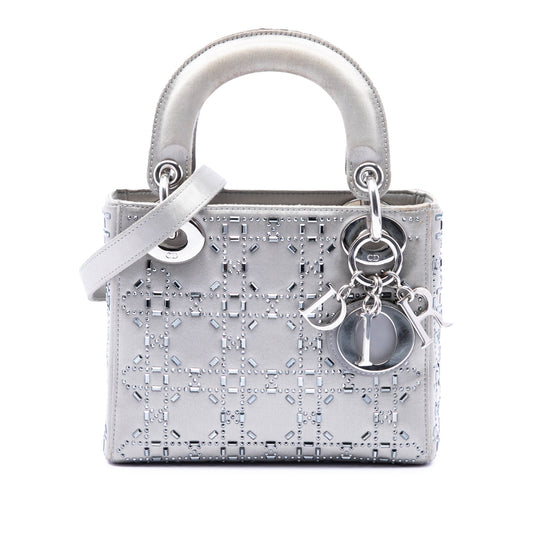 Dior Mini Satin Cannage Crystal Embellished Lady Dior