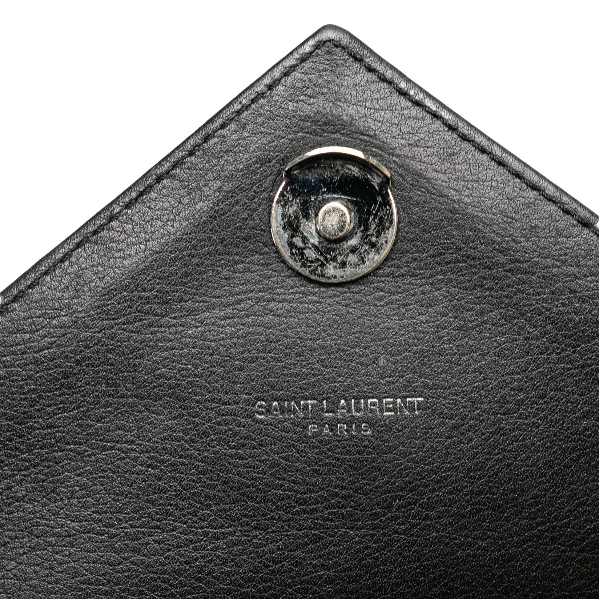 Saint Laurent Medium Monogram Heart Patchwork Chain Wallet