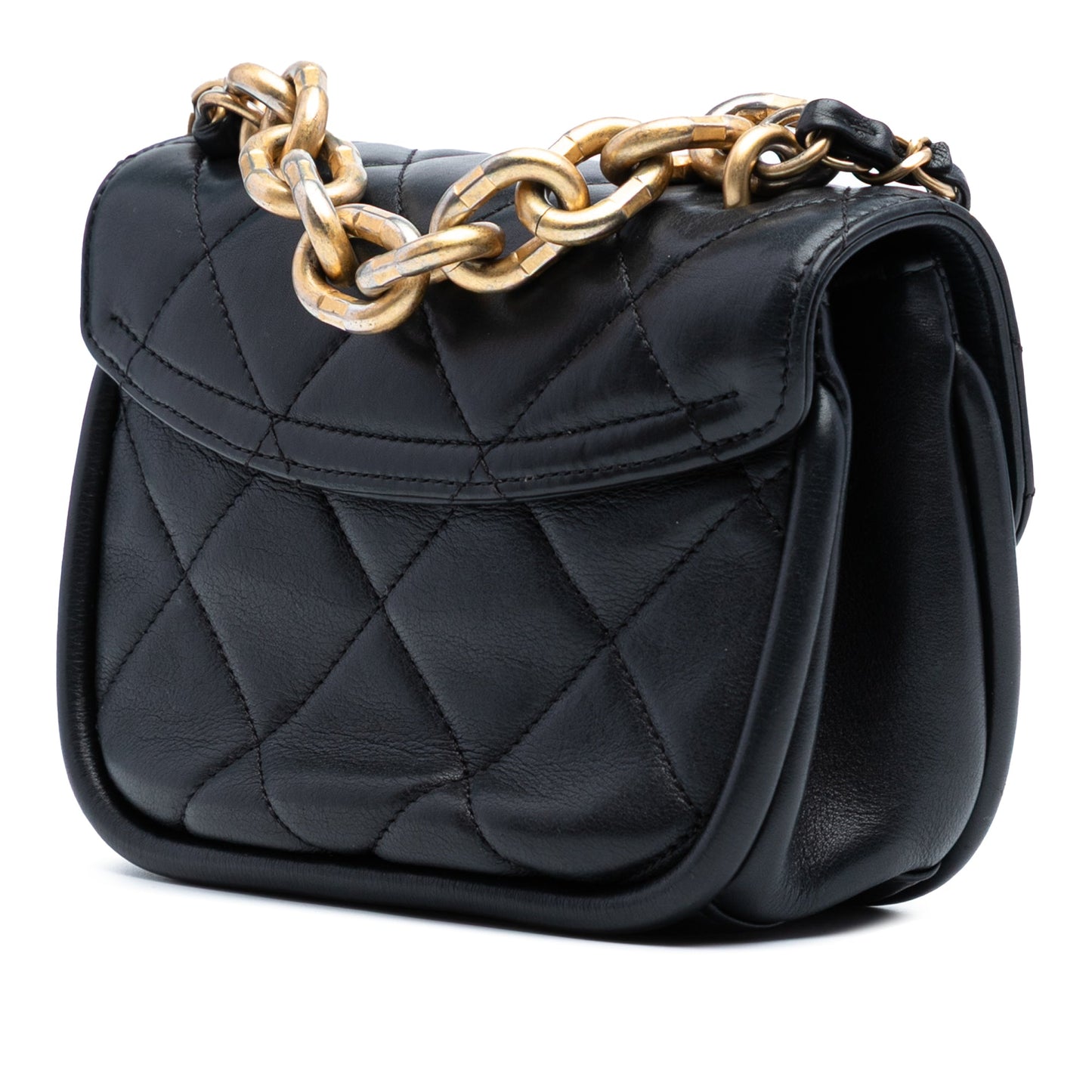 Chanel Mini Quilted Lambskin Chain Top Handle Flap