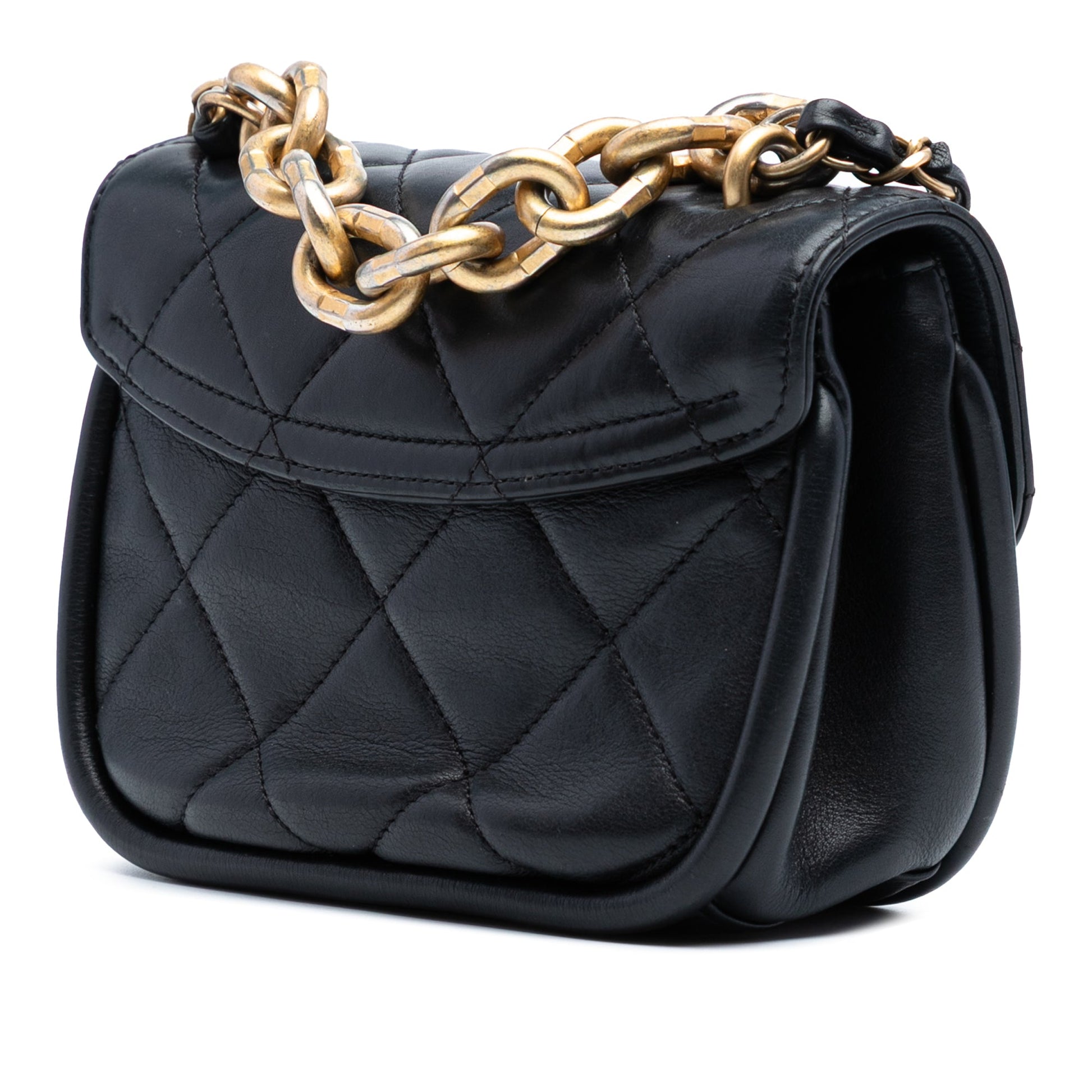 Chanel Mini Quilted Lambskin Chain Top Handle Flap