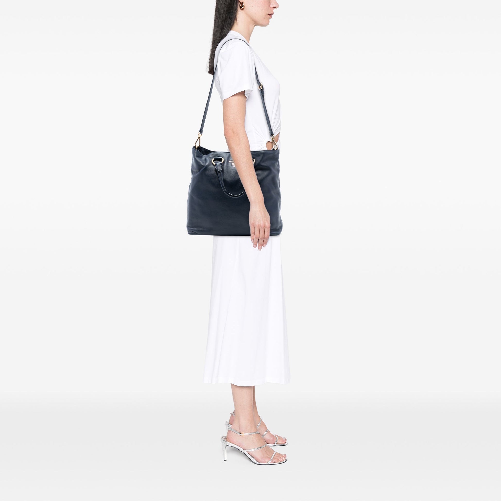 Prada Soft Calf Open Convertible Tote