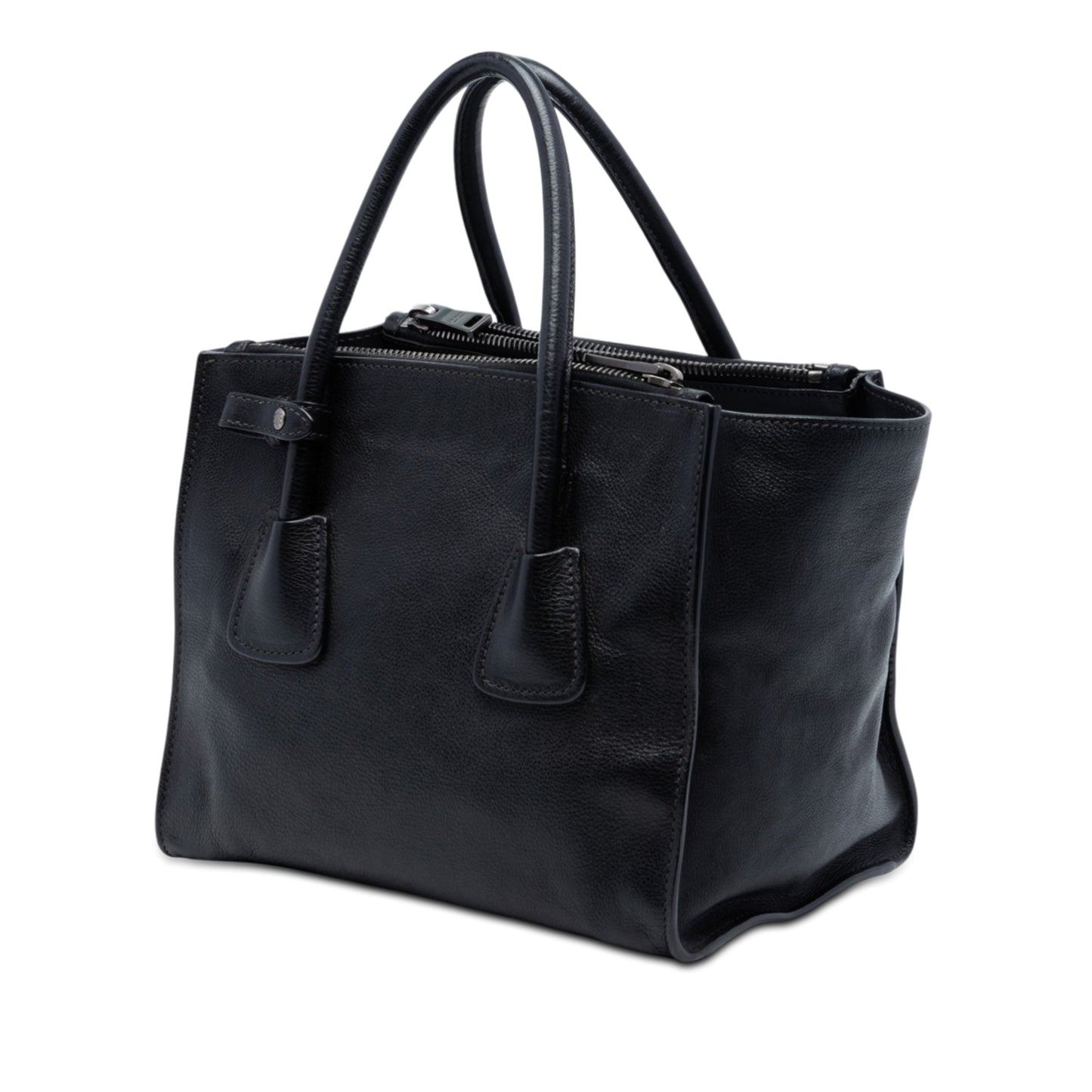 Glace Calf Twin Pocket Double Handle Satchel