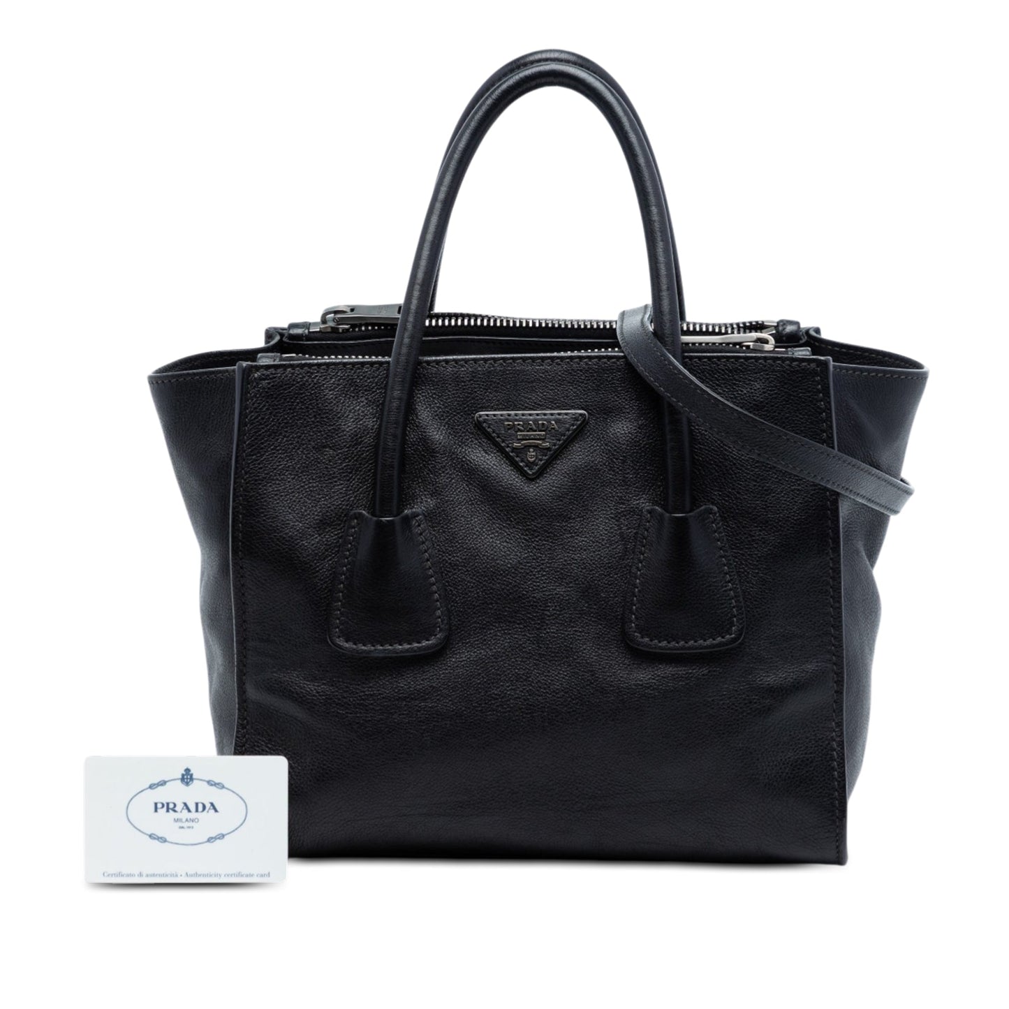 Glace Calf Twin Pocket Double Handle Satchel