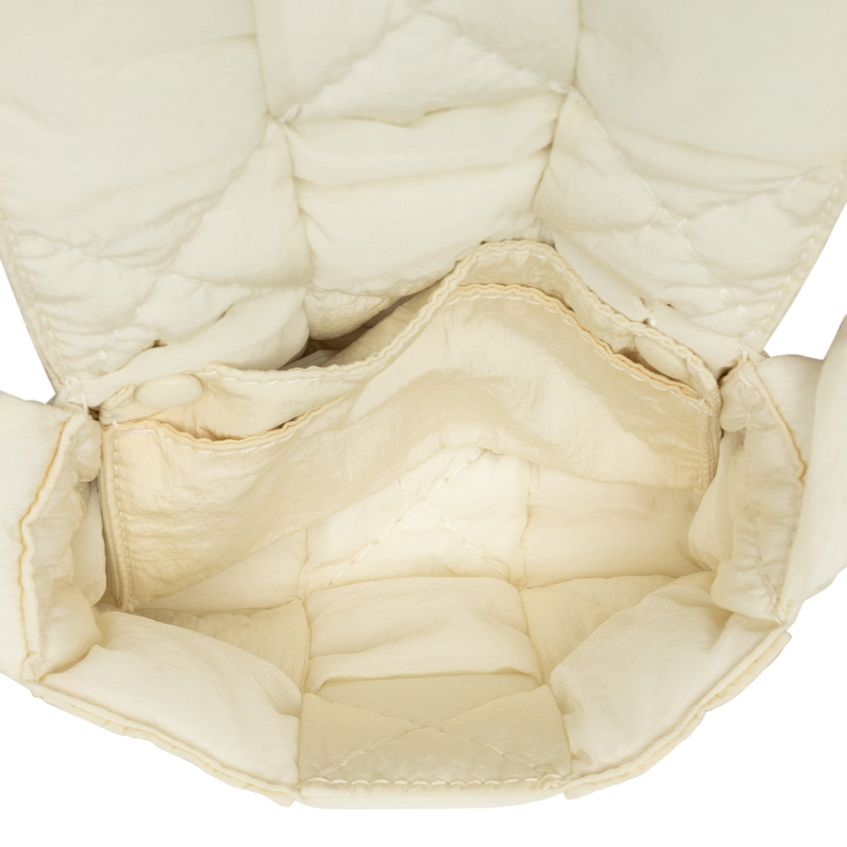 Bottega Veneta Candy Nylon Intrecciato Padded Tech Cassette Crossbody — White