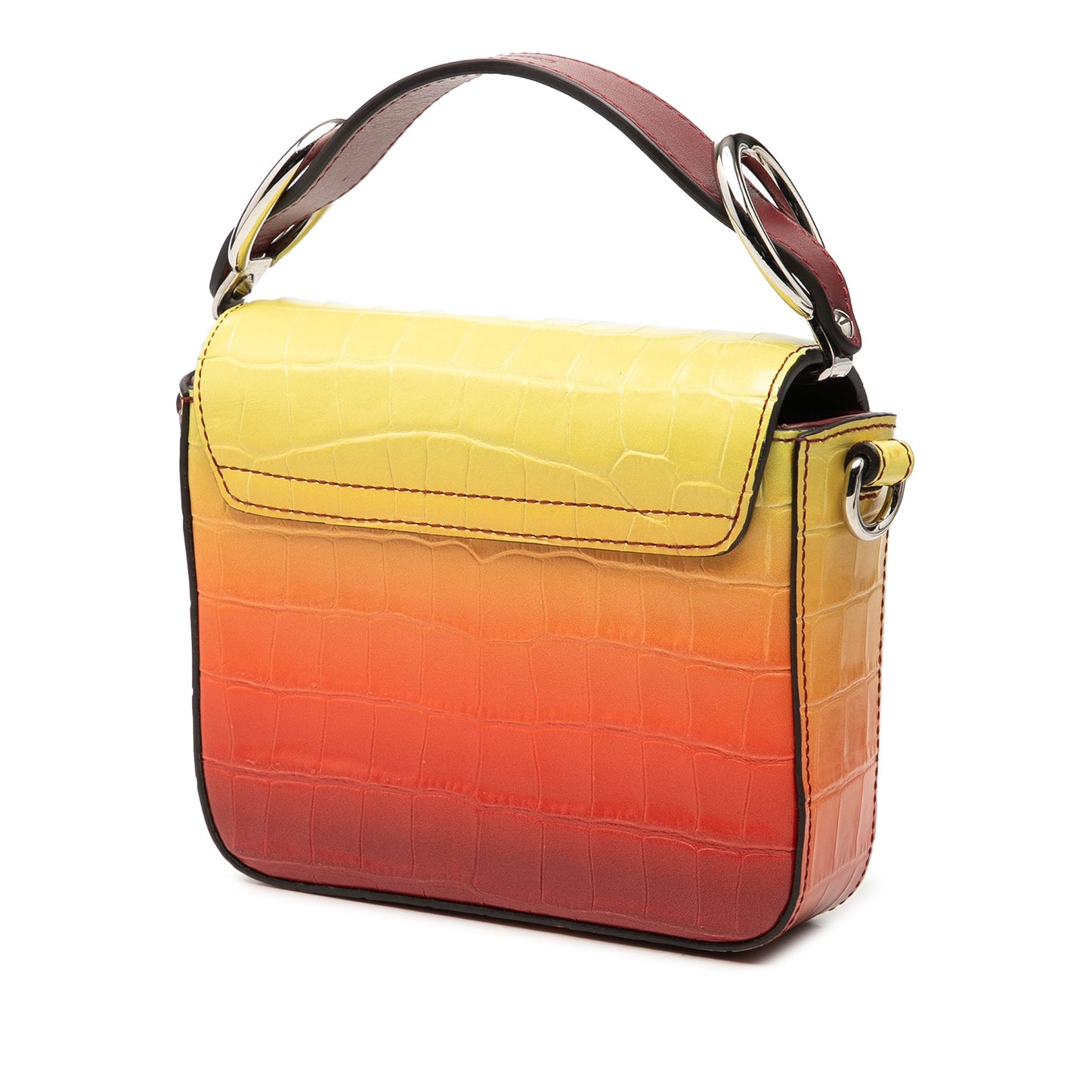Chloé Mini Croc Embossed Ombre Calfskin C Satchel