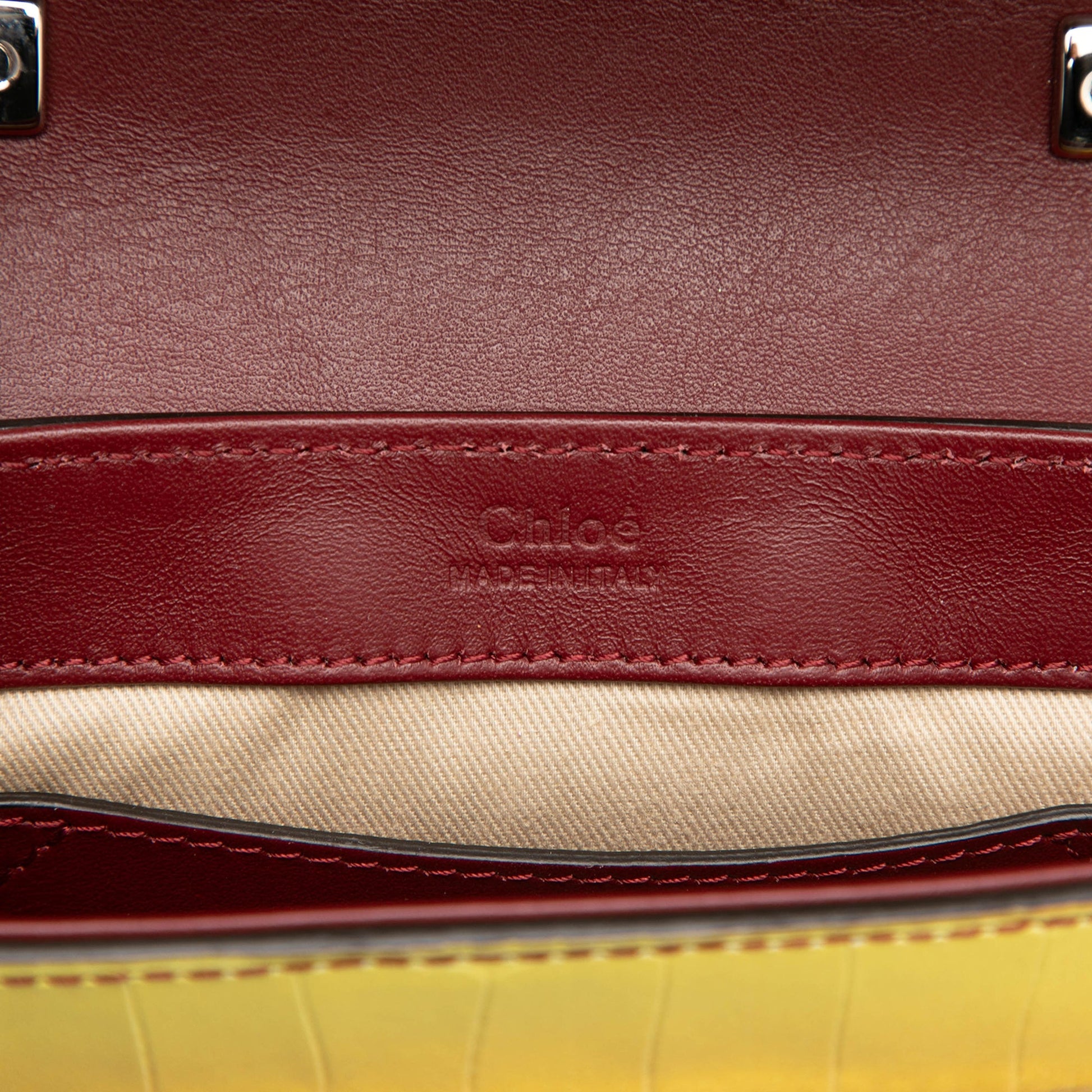 Chloé Mini Croc Embossed Ombre Calfskin C Satchel