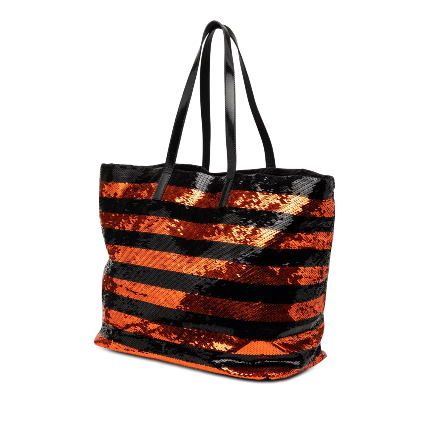 Prada Satin Sequin Stripes Tote