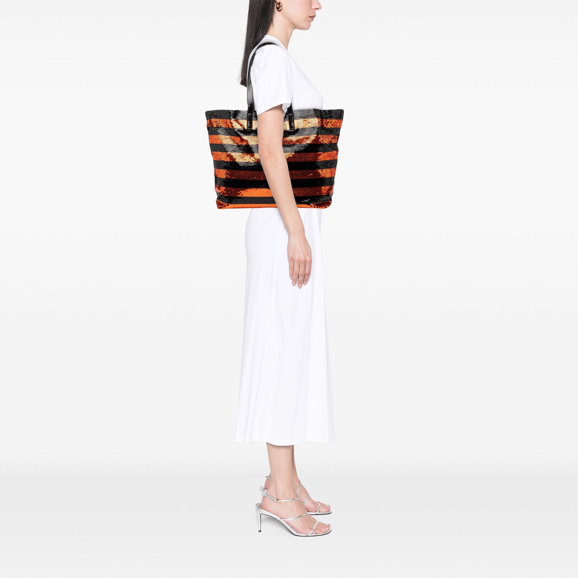 Prada Satin Sequin Stripes Tote