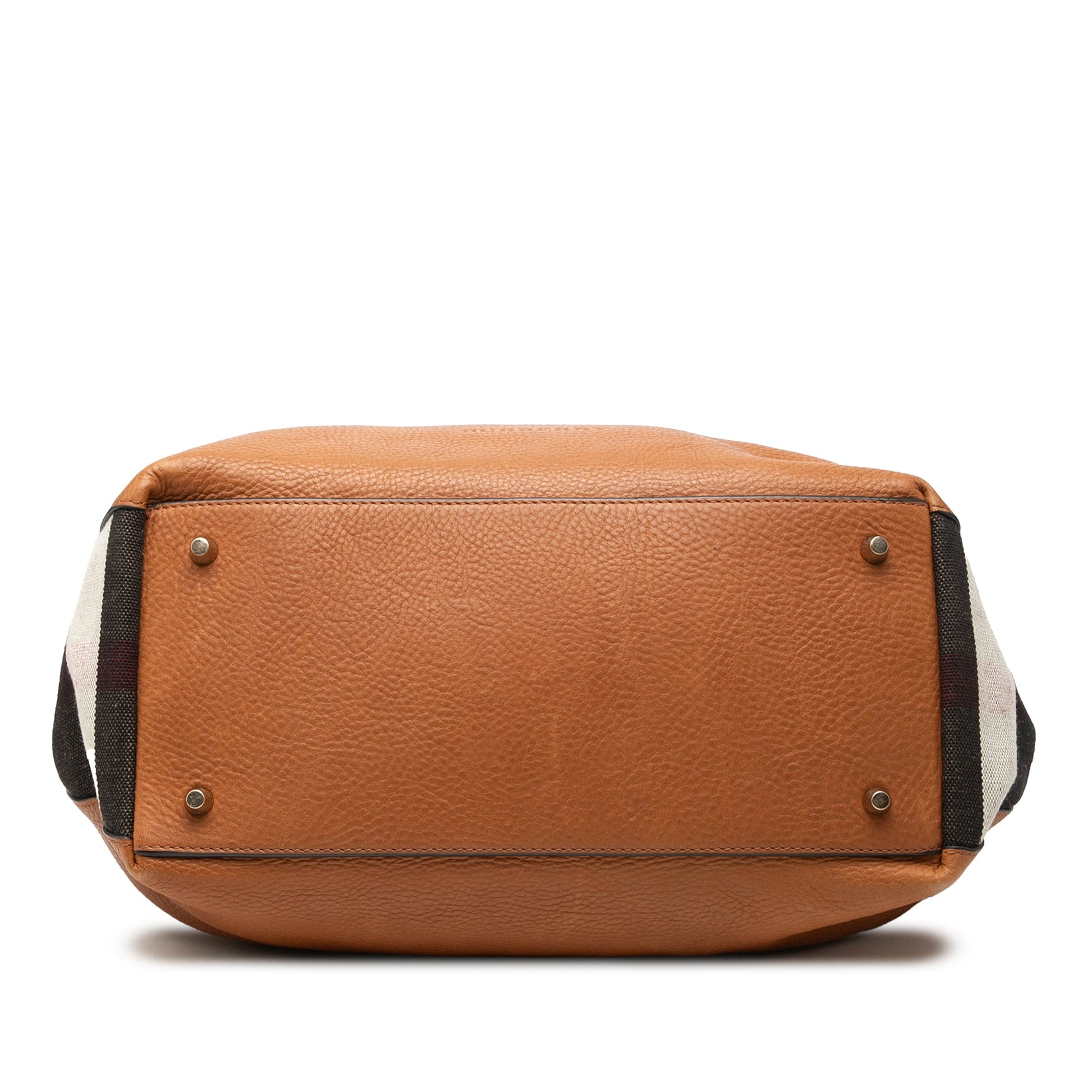 Burberry Medium Leather and House Check Canvas Maidstone Satchel