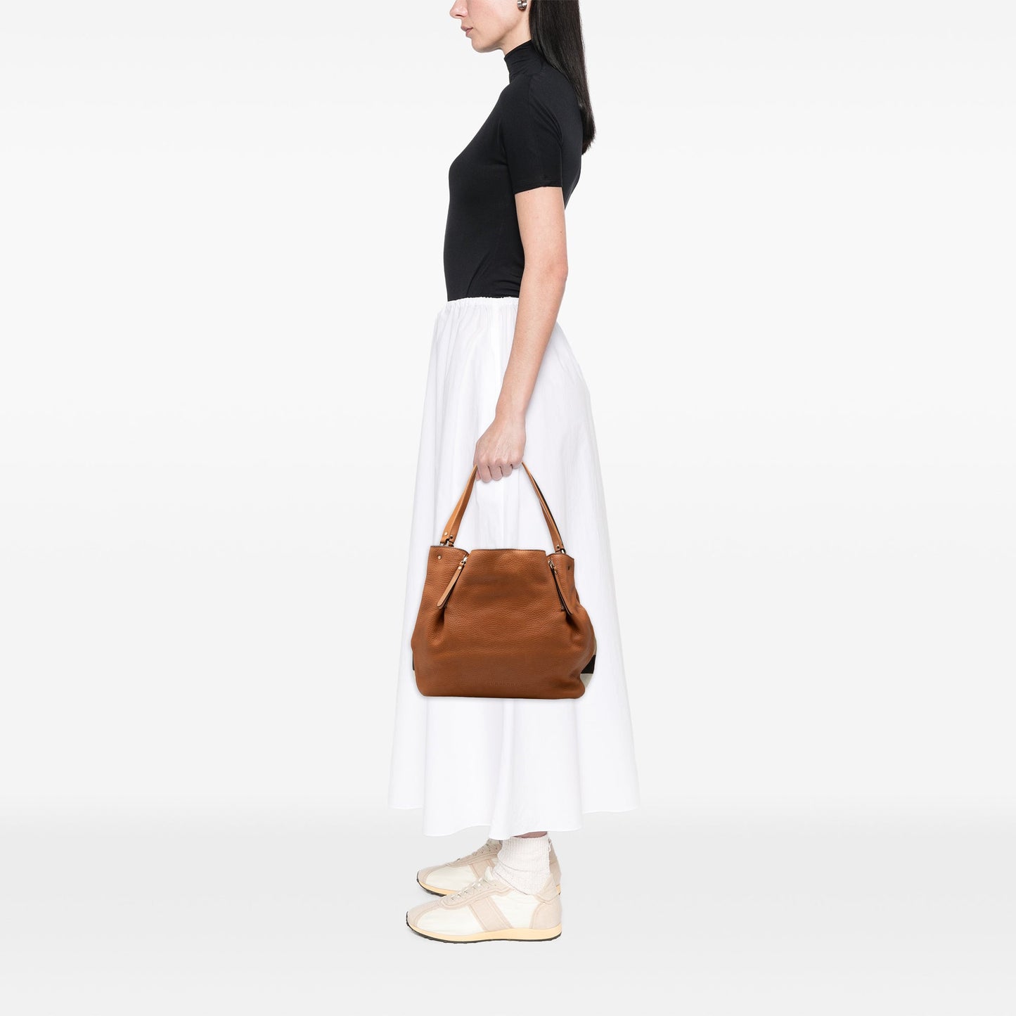 Burberry Medium Leather and House Check Canvas Maidstone Satchel