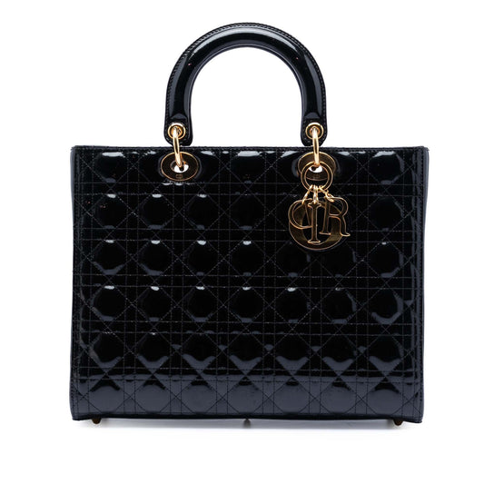 Dior Large Patent Cannage Lady Dior