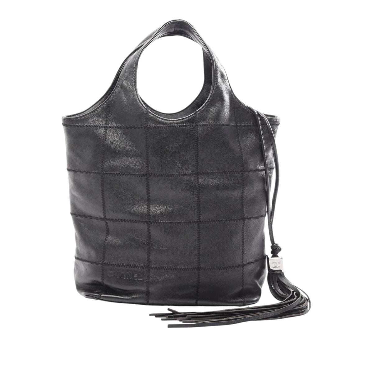 Chanel Chocolate Bar Calfskin Tassel Tote
