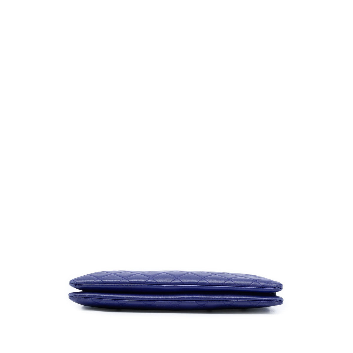 Chanel CC Quilted Lambskin Double Zip Pouch — Blue