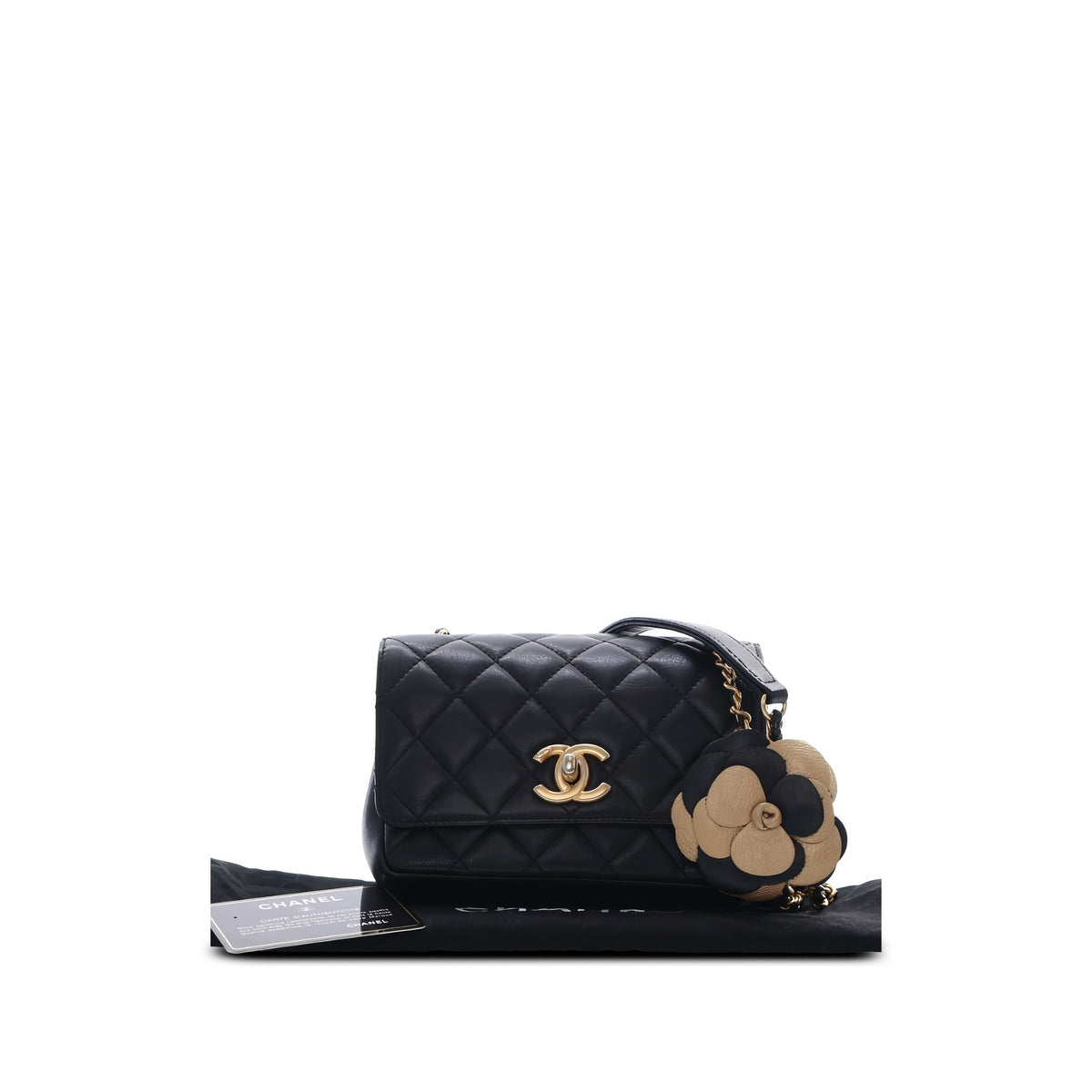 Chanel Small Quilted Lambskin Private Affair Camellia Flap — Black