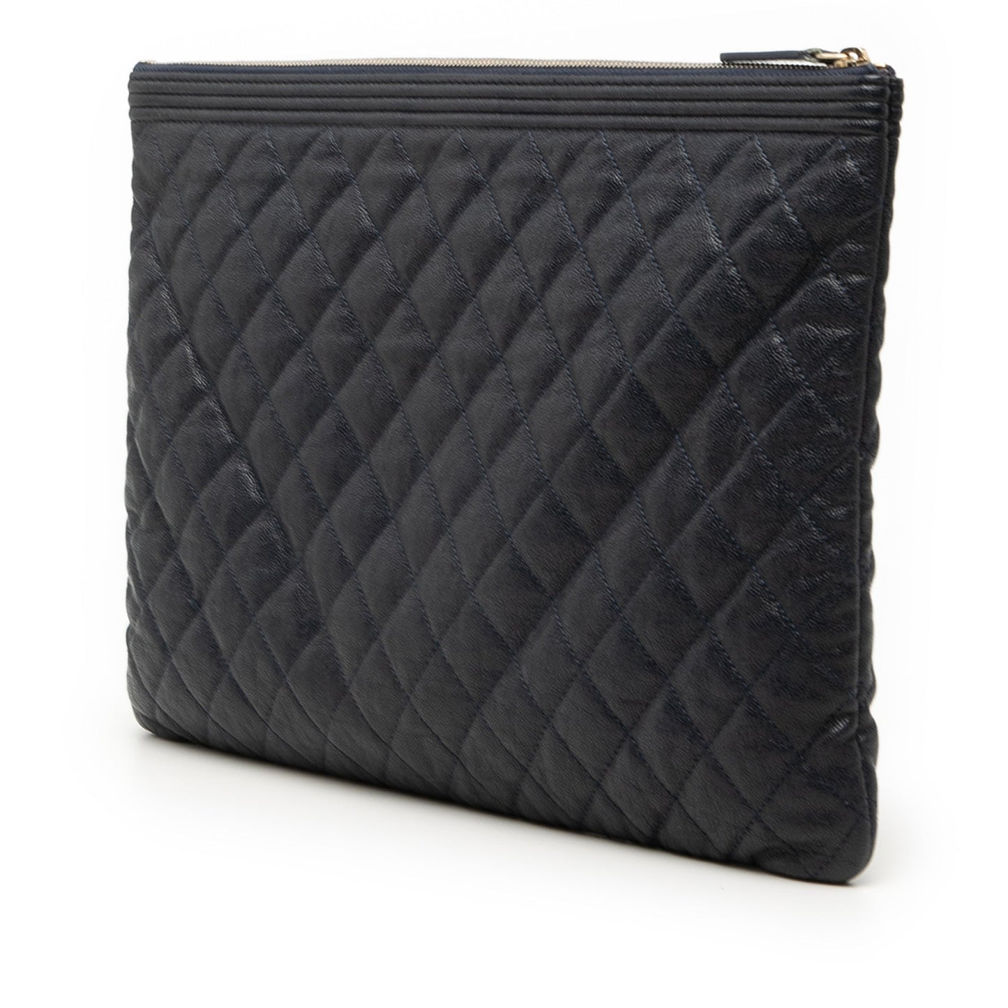 Chanel Large Quilted Caviar Boy O Case Clutch