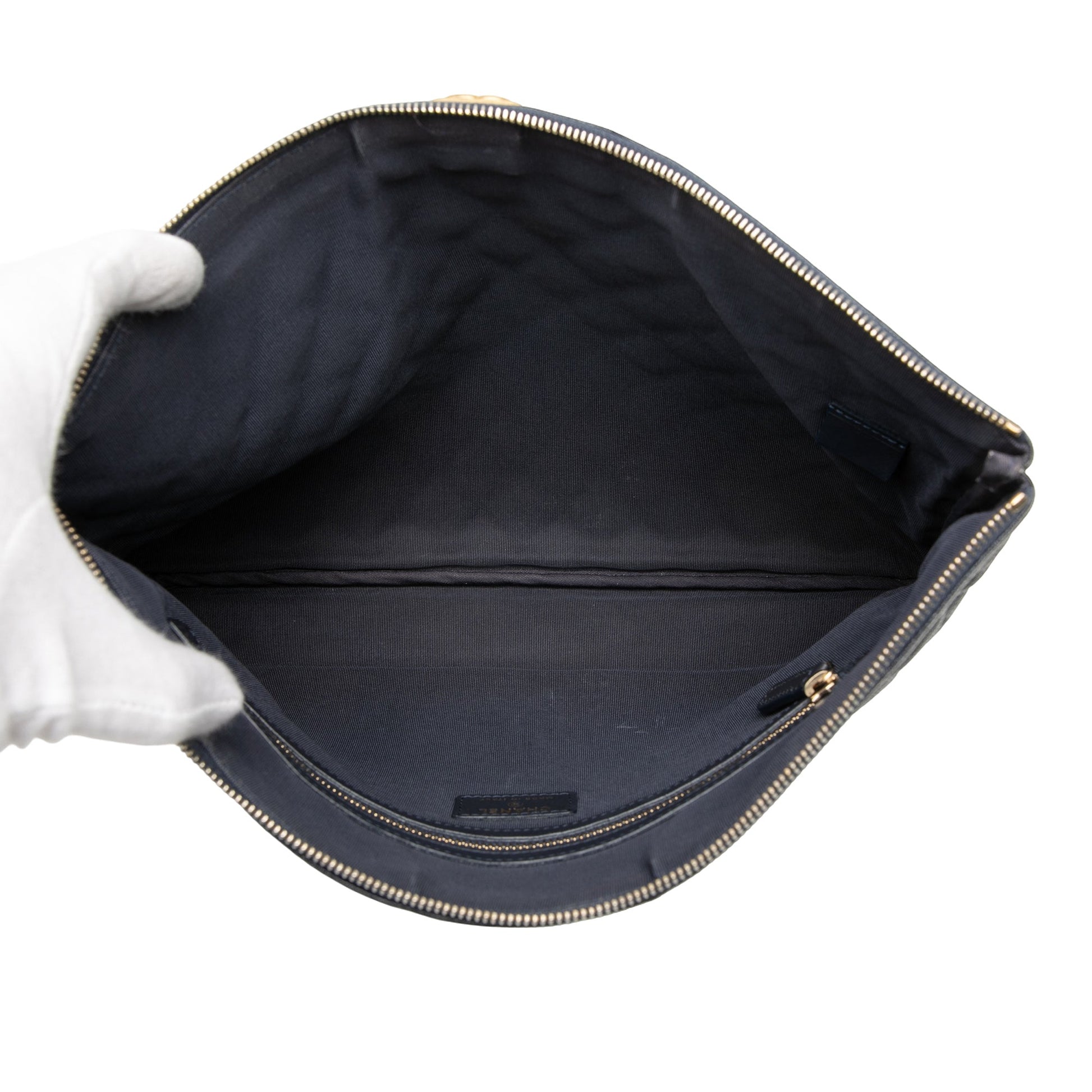 Chanel Large Quilted Caviar Boy O Case Clutch