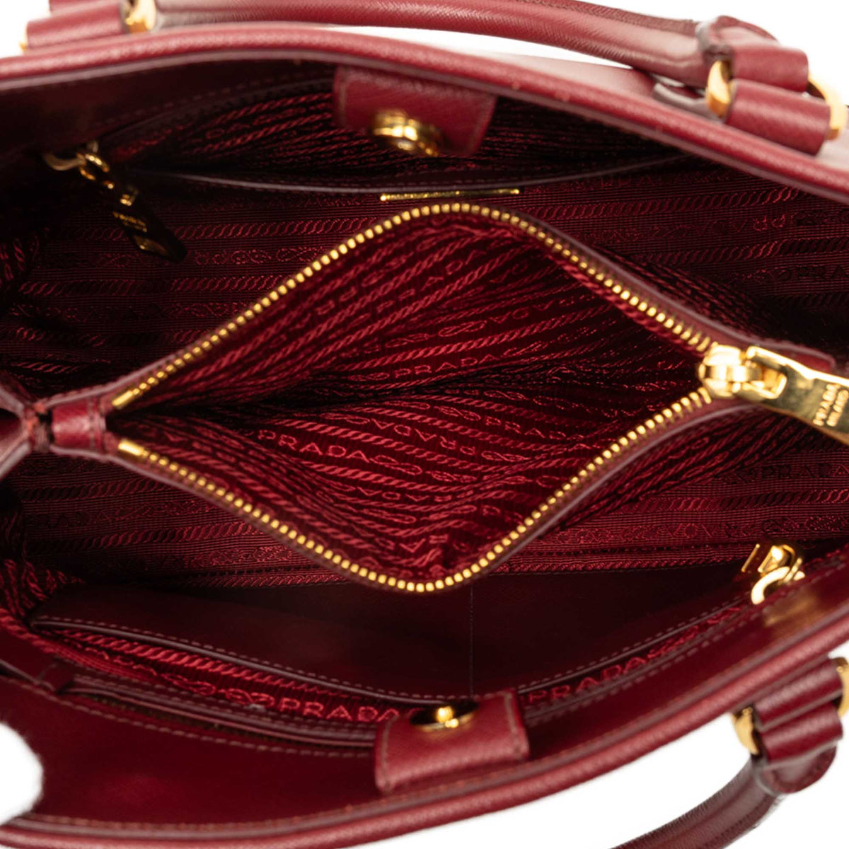 Prada Medium Saffiano Lux Open Promenade Satchel