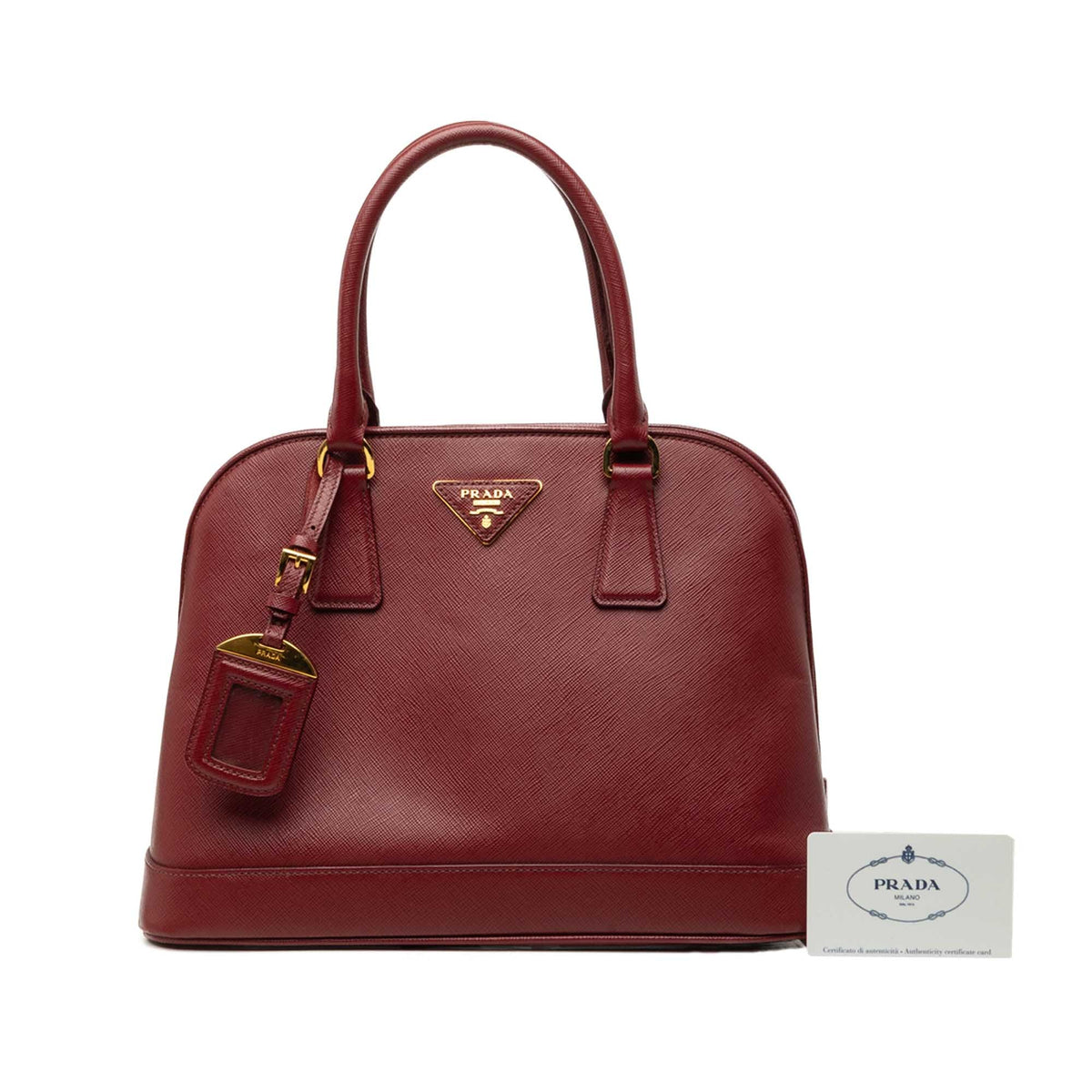 Prada Medium Saffiano Lux Open Promenade Satchel