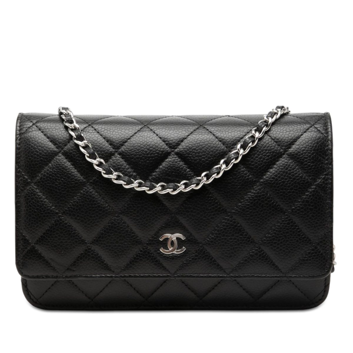 Chanel CC Quilted Caviar Wallet on Chain