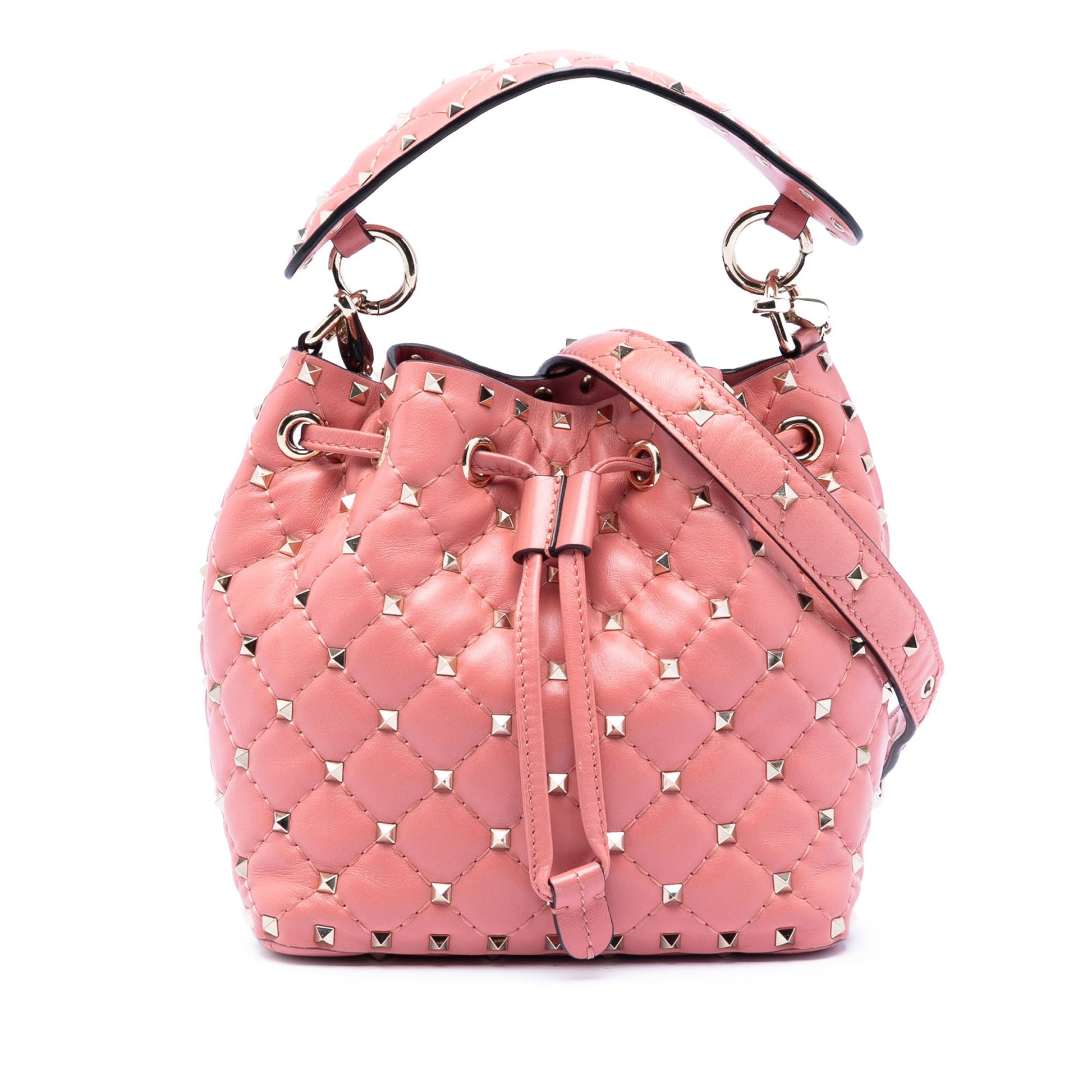 Valentino Small Leather Rockstud Spike Bucket Bag