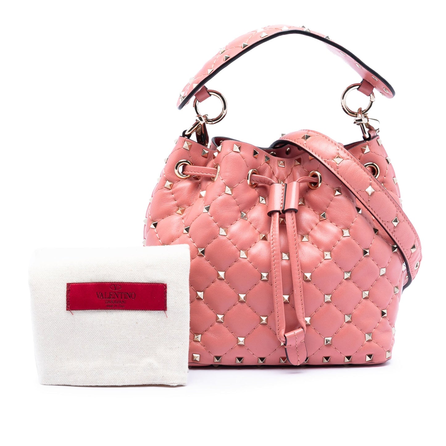Valentino Small Leather Rockstud Spike Bucket Bag