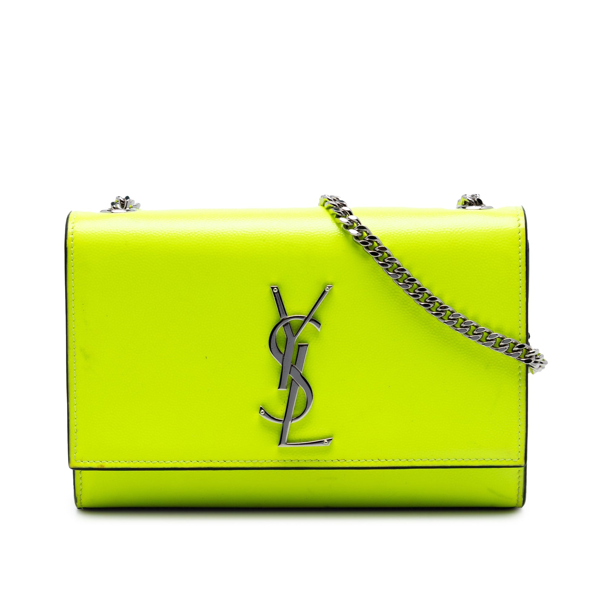 Saint Laurent Small Patent Grain de Poudre Monogram Kate Crossbody