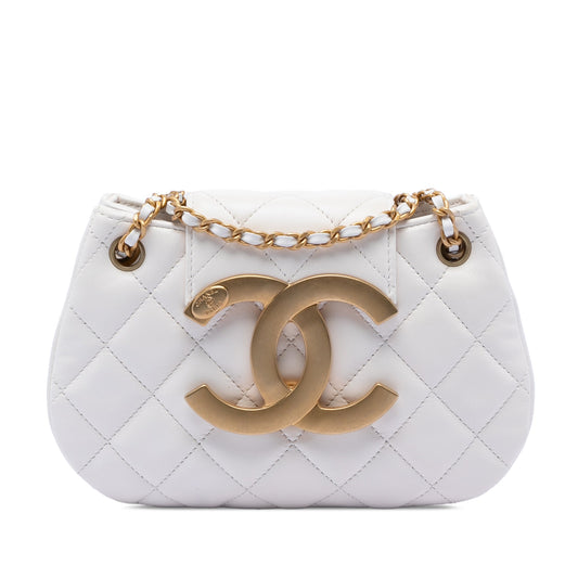 Chanel Small Quilted Lambskin Giant CC Chain Compartment Messenger Bag