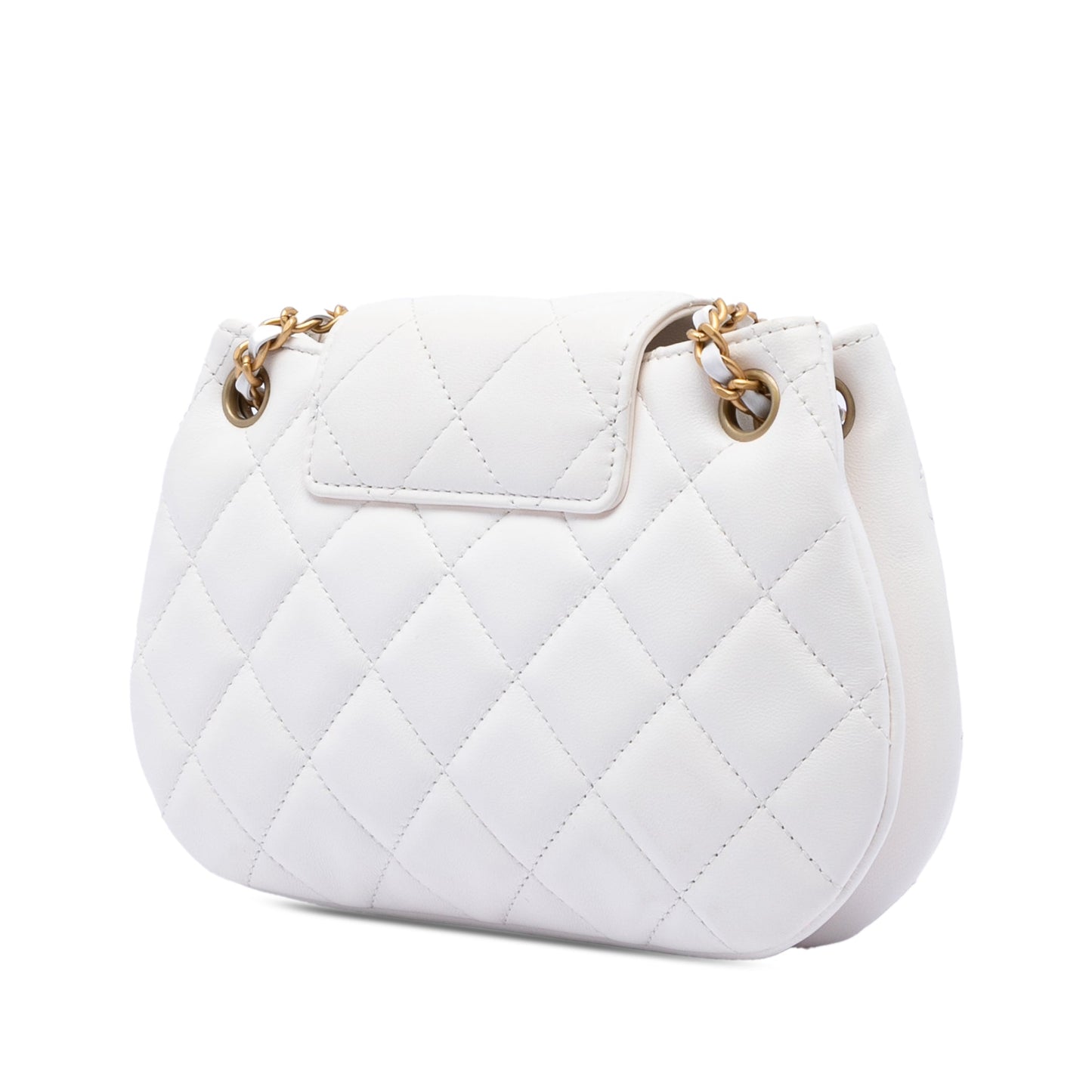 Chanel Small Quilted Lambskin Giant CC Chain Compartment Messenger Bag