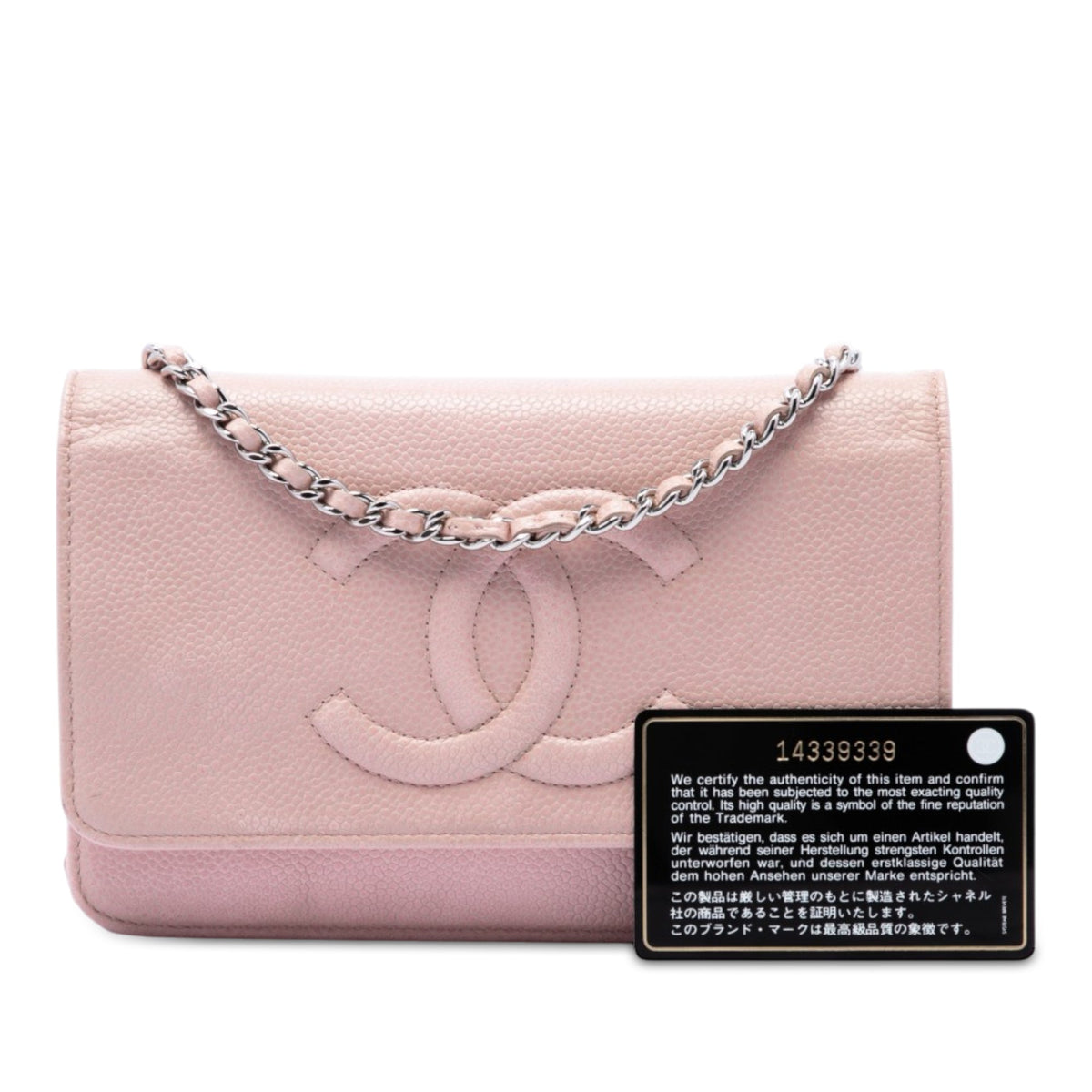 Chanel CC Caviar Wallet On Chain