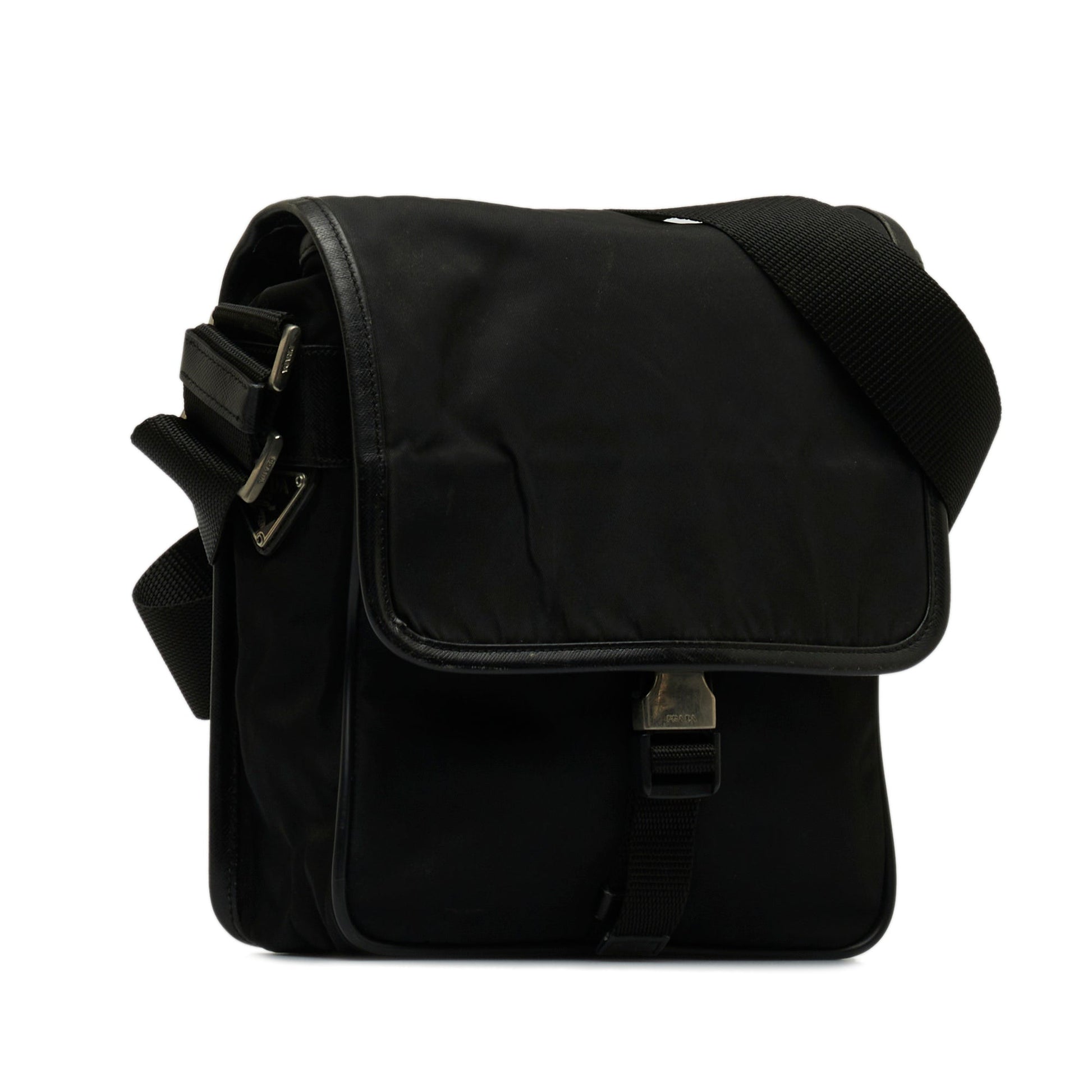 Prada Tessuto Buckle Messenger Bag