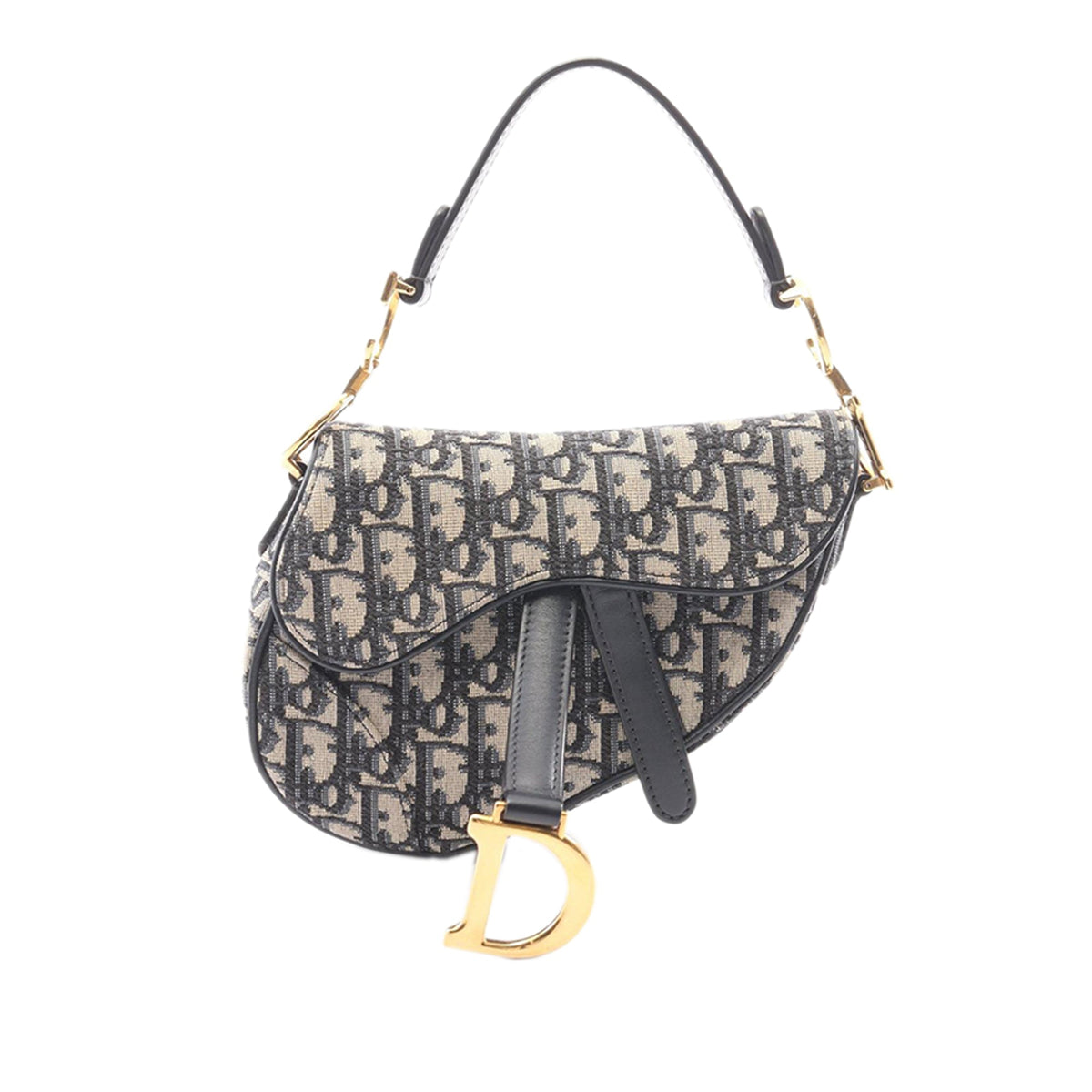 Dior Mini Oblique Canvas Saddle Bag — Blue