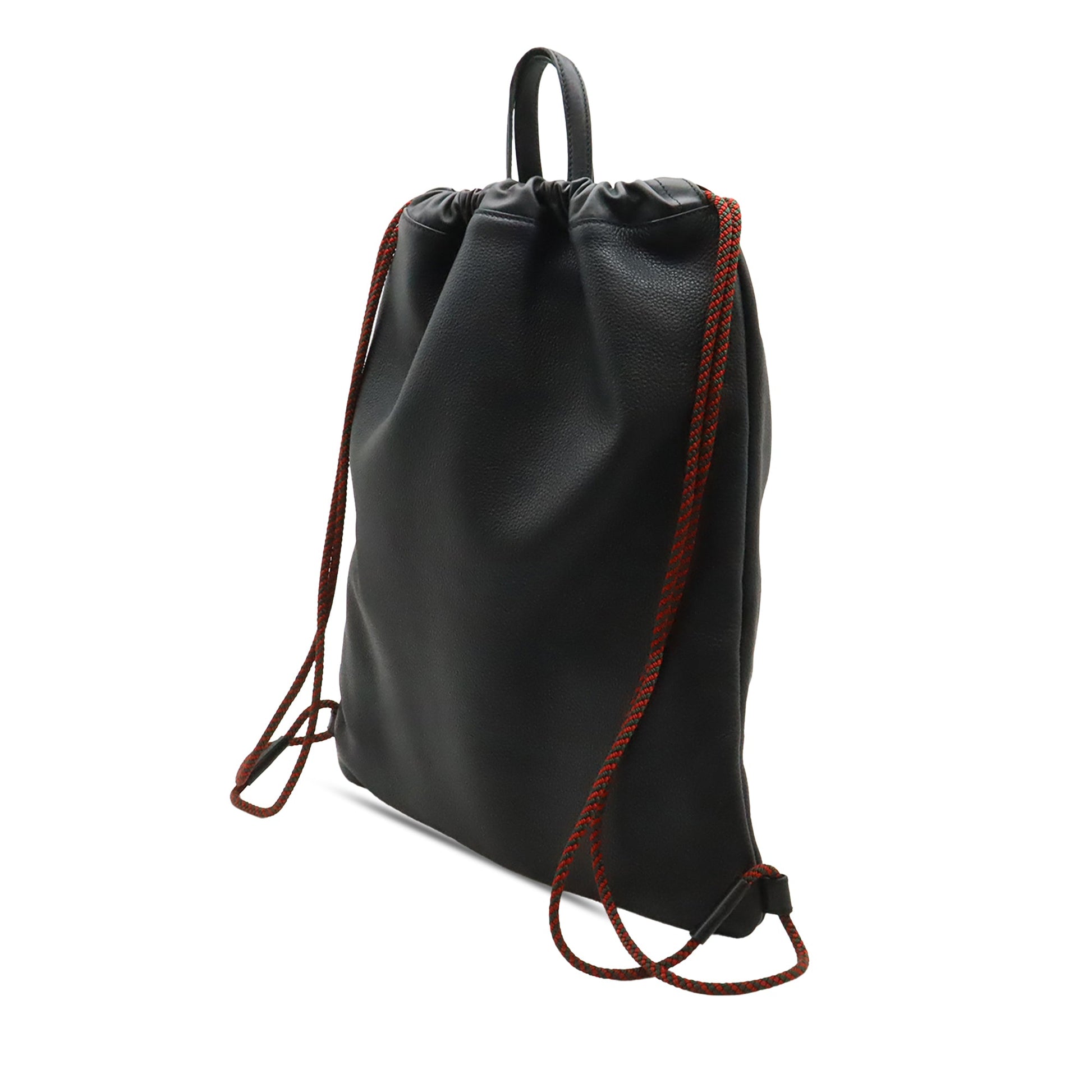 Gucci Grained Calfskin Web Logo Drawstring Backpack