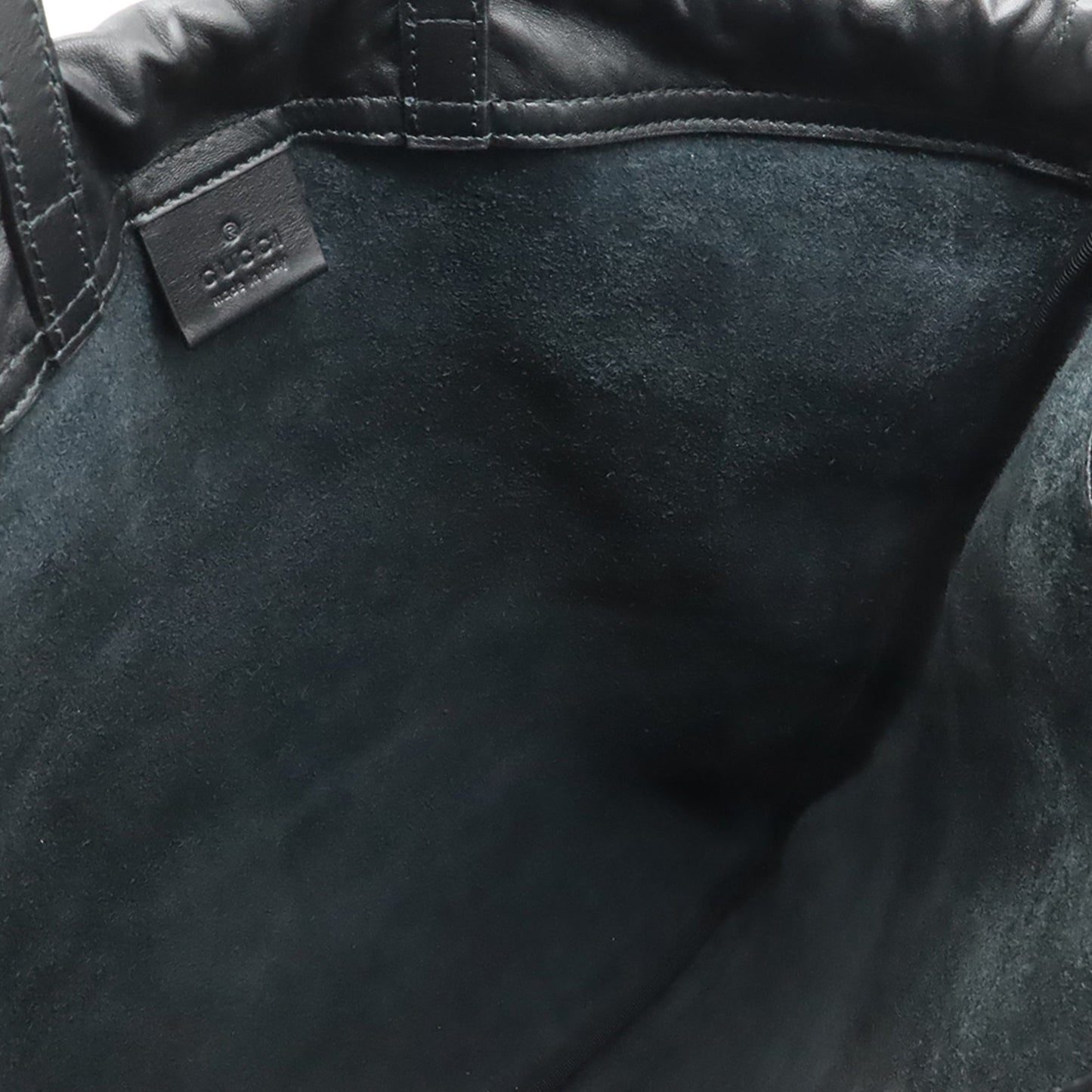 Gucci Grained Calfskin Web Logo Drawstring Backpack