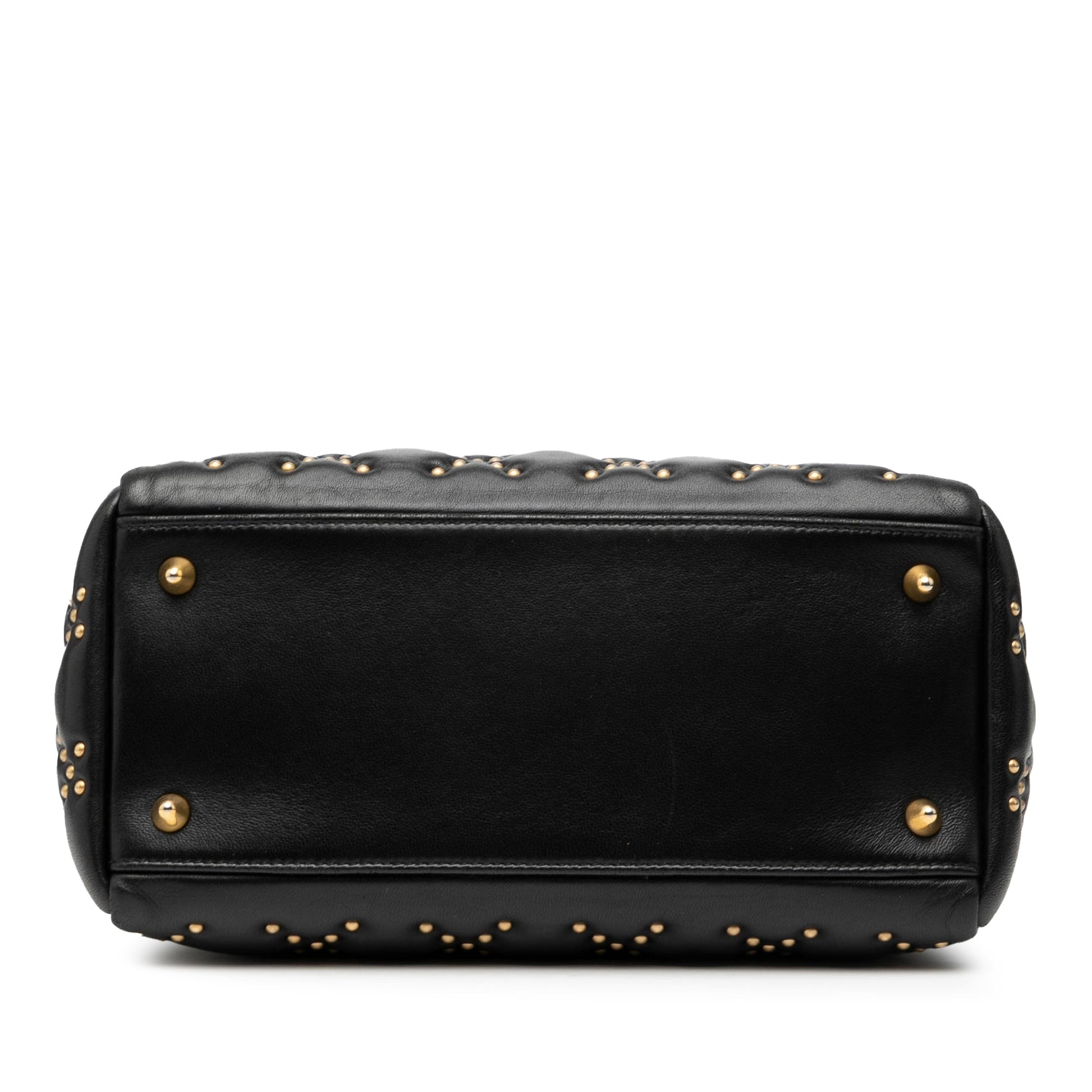 Dior Medium Lambskin Cannage Studded Supple Lady Dior