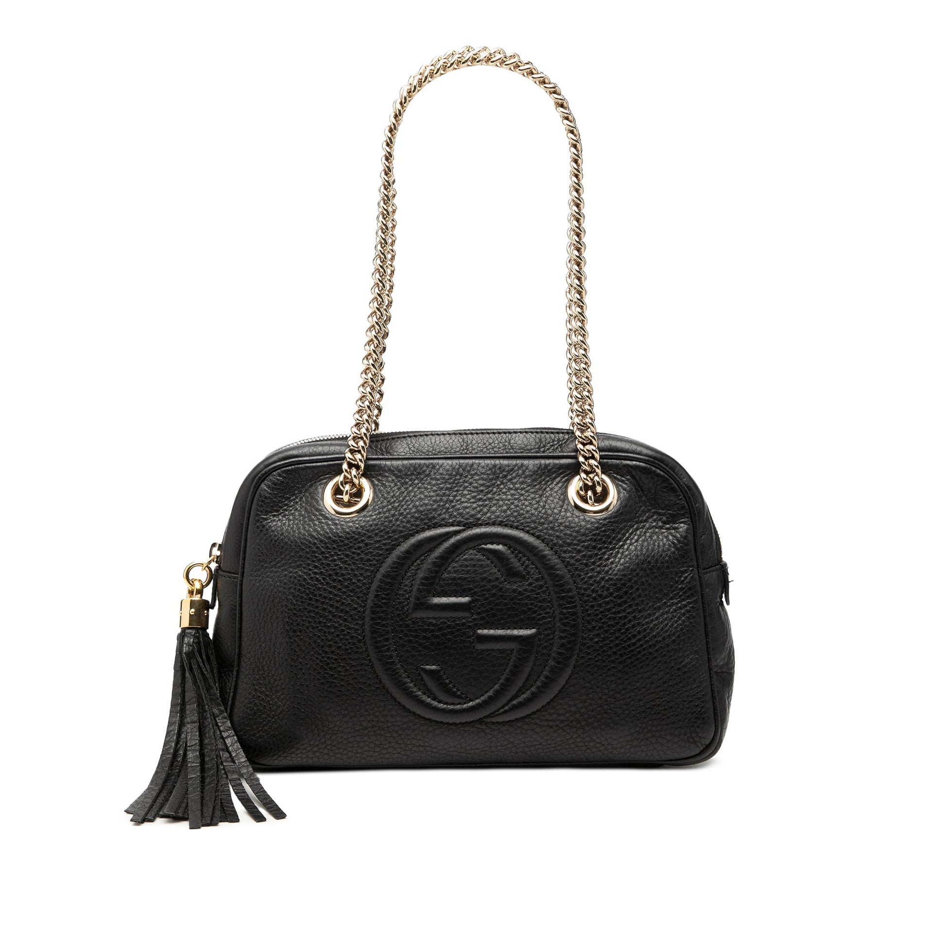 Gucci Pebbled Calfskin Soho Chain Zip Shoulder Bag