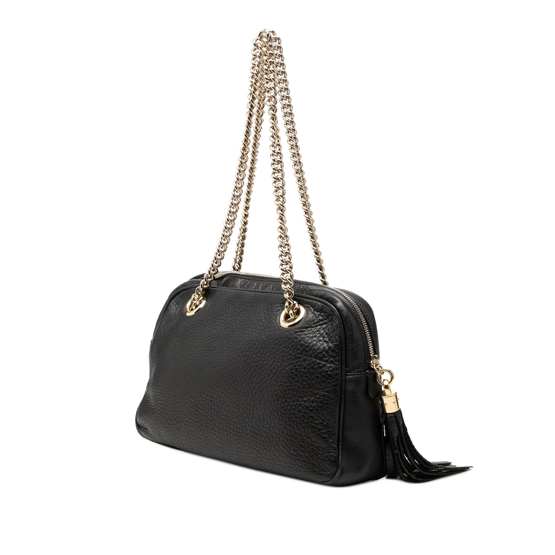 Gucci Pebbled Calfskin Soho Chain Zip Shoulder Bag