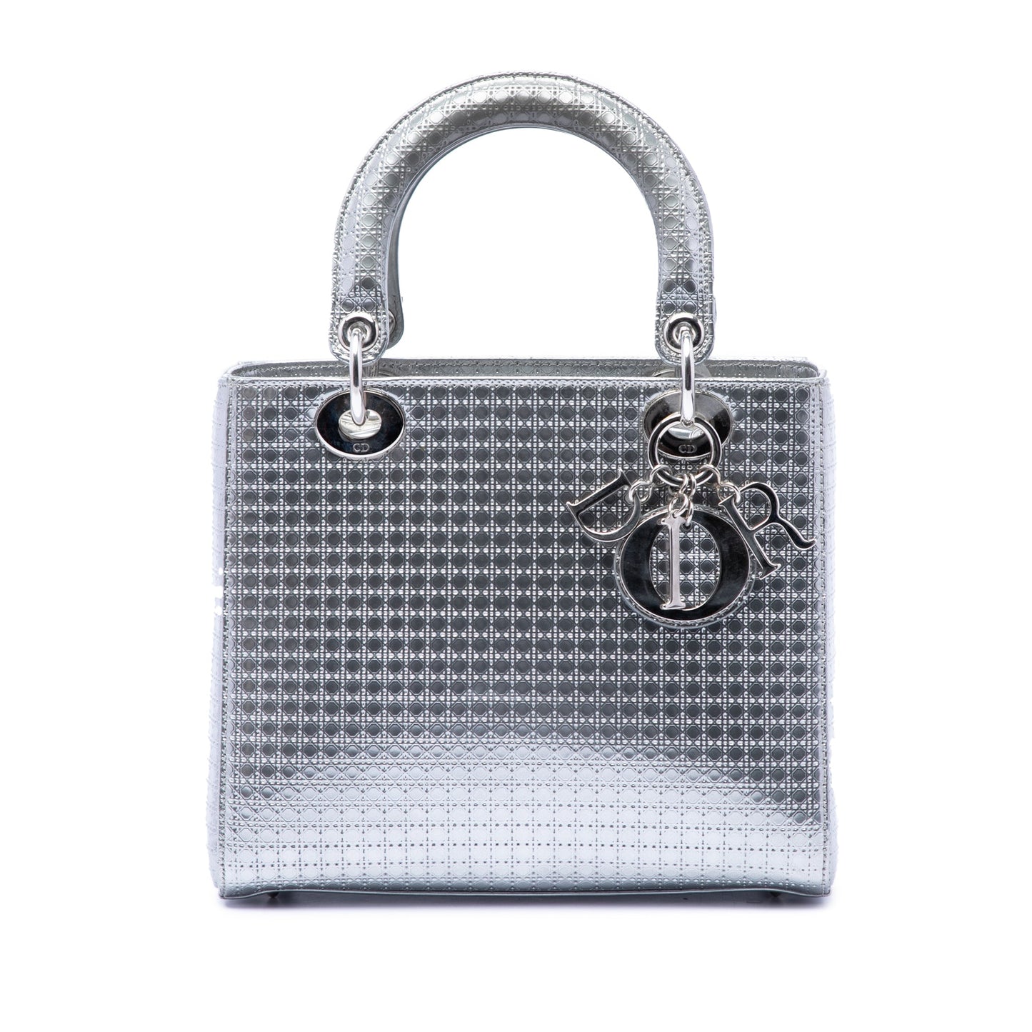 Dior Medium Metallic Patent Microcannage Lady Dior