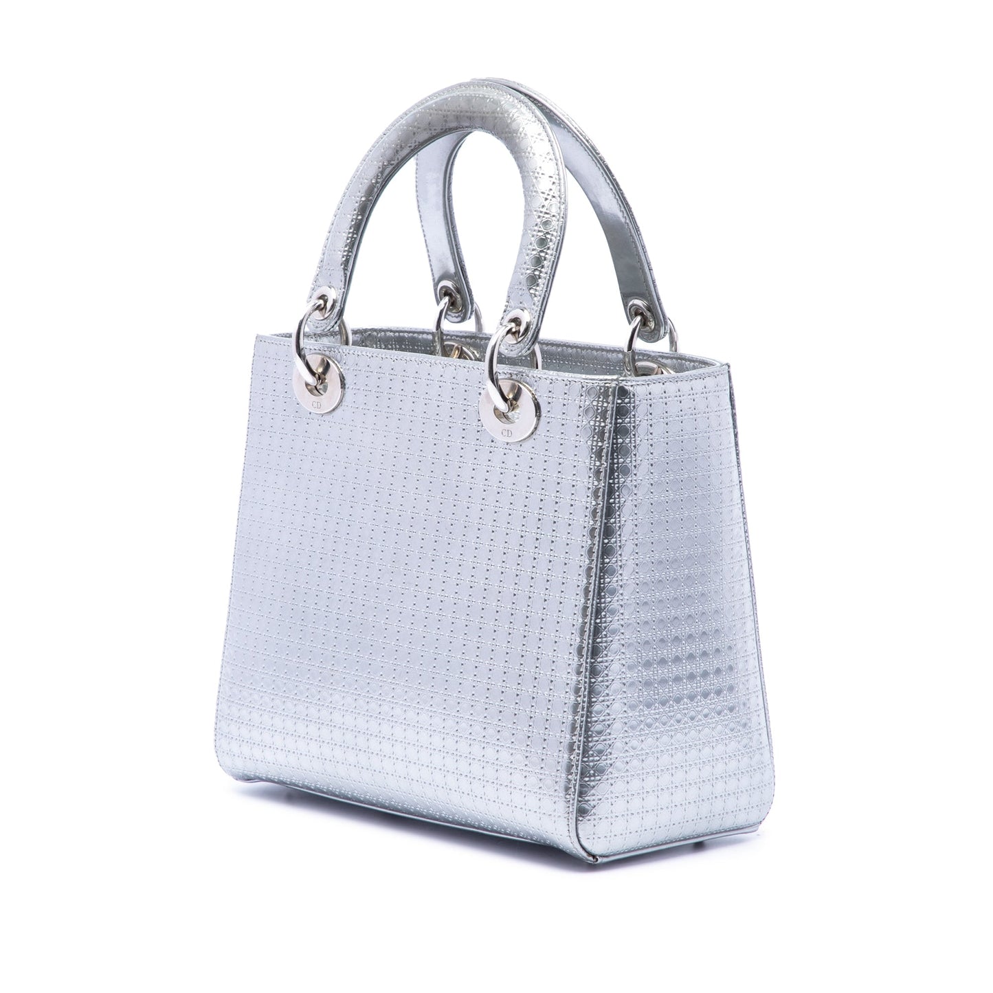 Dior Medium Metallic Patent Microcannage Lady Dior