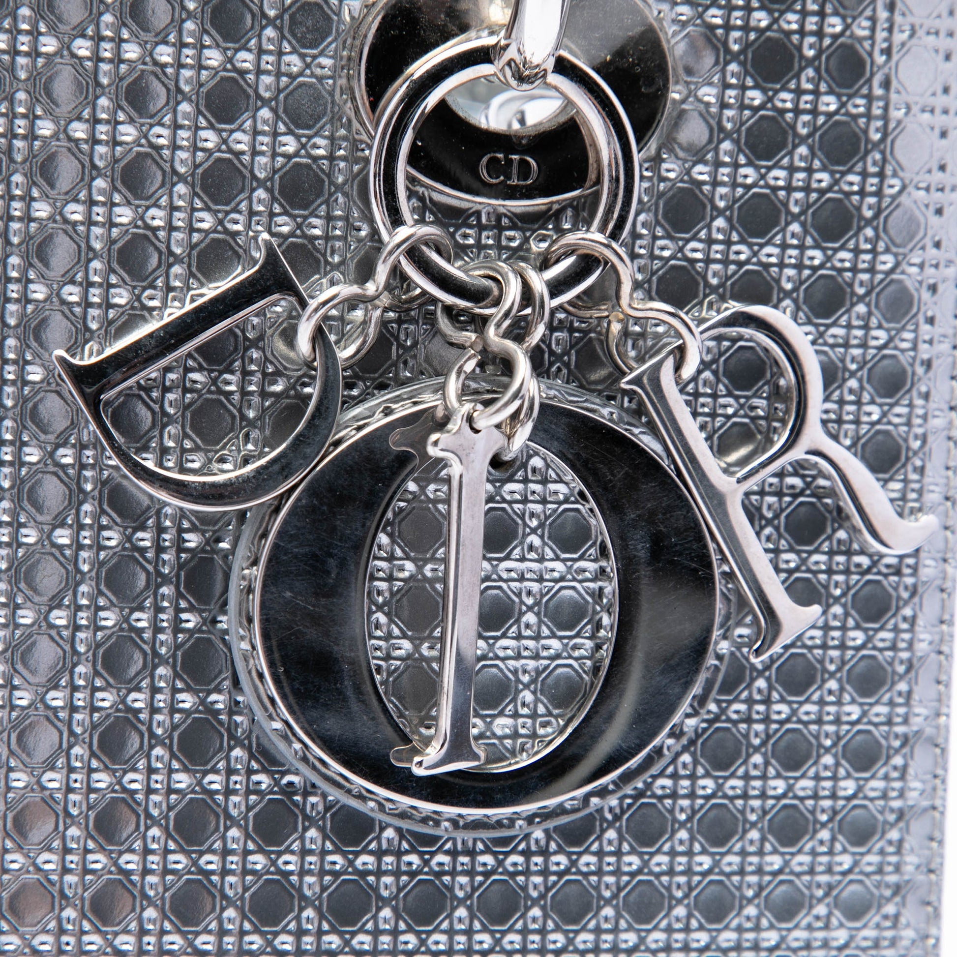 Dior Medium Metallic Patent Microcannage Lady Dior
