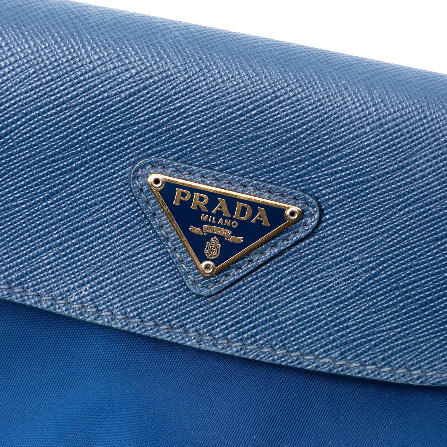 Prada Saffiano Trimmed Tessuto Chain Crossbody