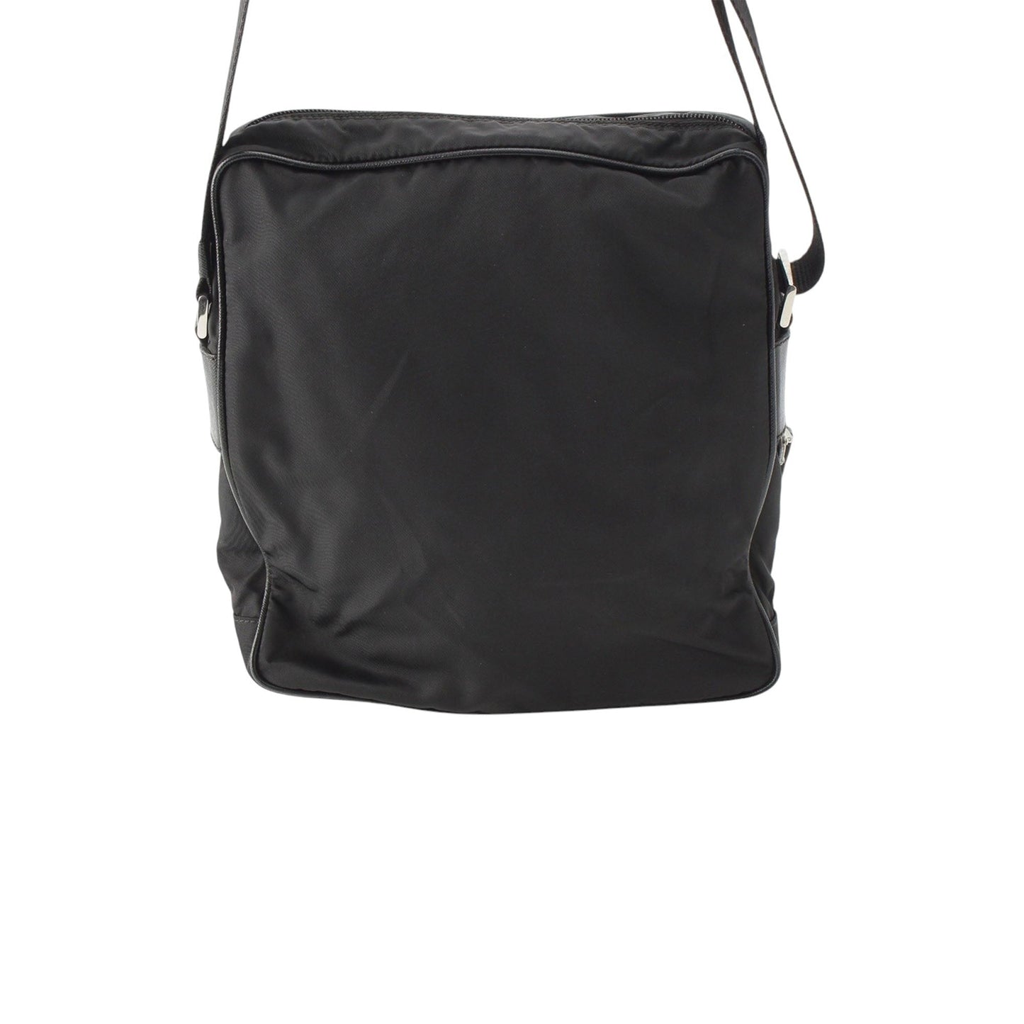 Prada Saffiano Trimmed Tessuto Zip Top Crossbody