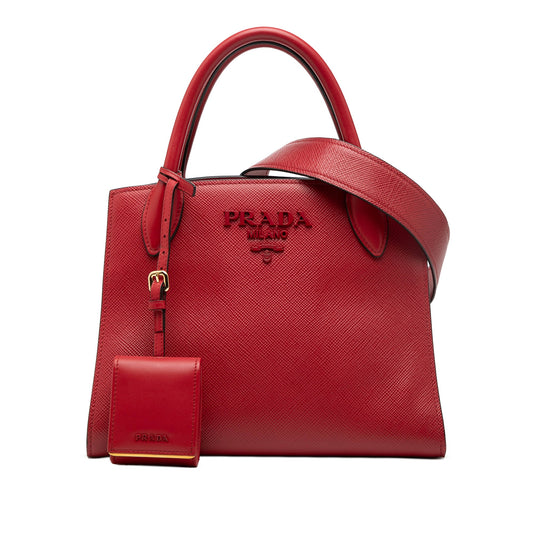 Small Saffiano Cuir Monochrome Top Handle Tote