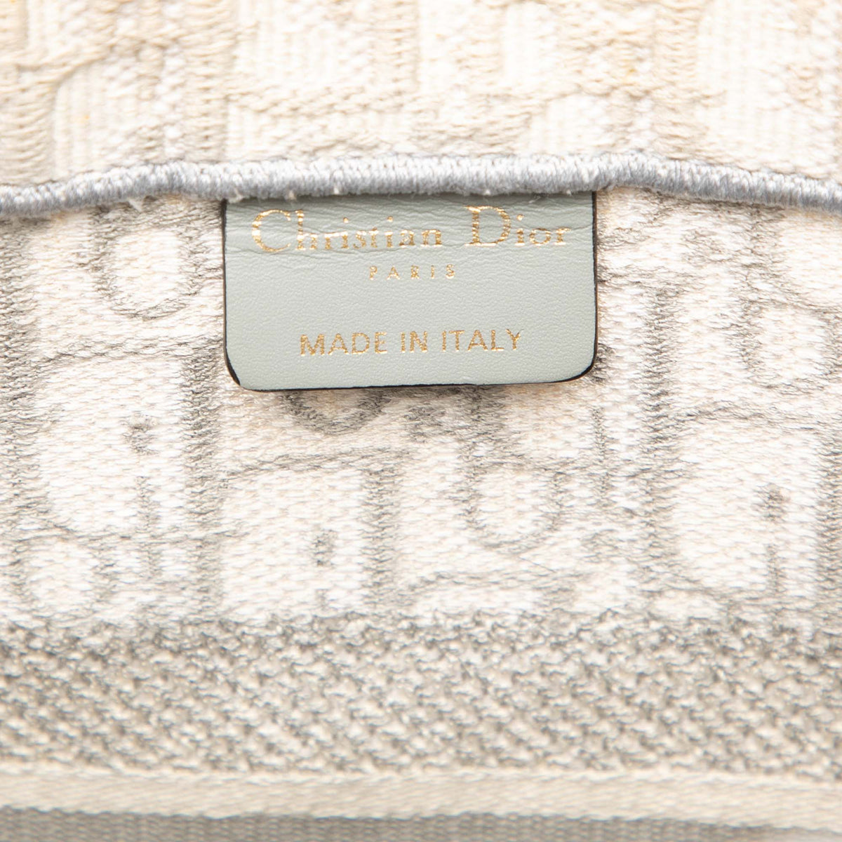 Dior Medium Oblique Embroidered Canvas Book Tote — Gray