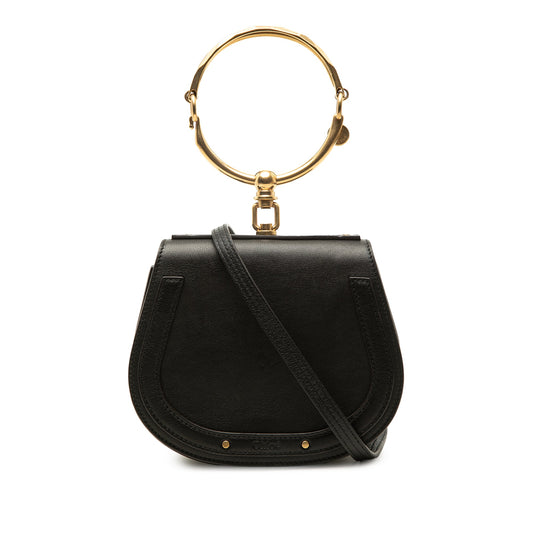 Chloé Small Leather Nile Bracelet Satchel — Black