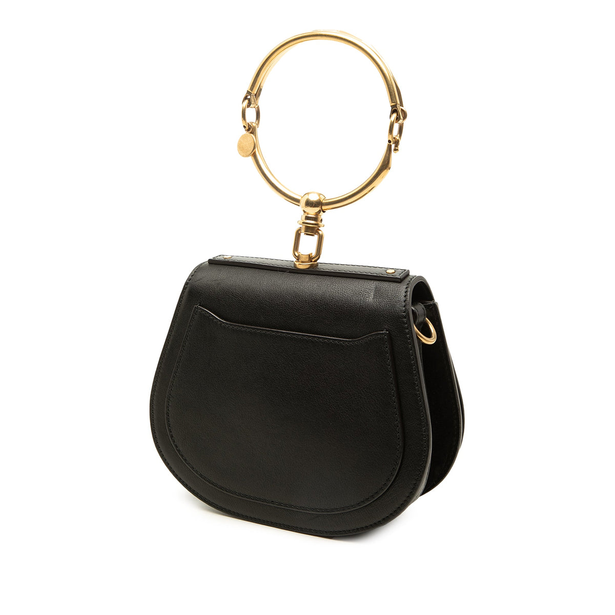 Chloé Small Leather Nile Bracelet Satchel — Black