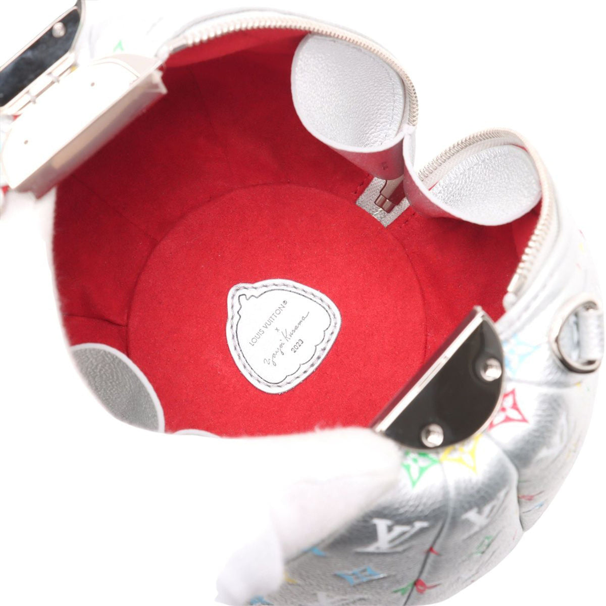 Louis Vuitton Yayoi Kusama Metallic Monogram Multicolore Pumpkin Bag — Silver