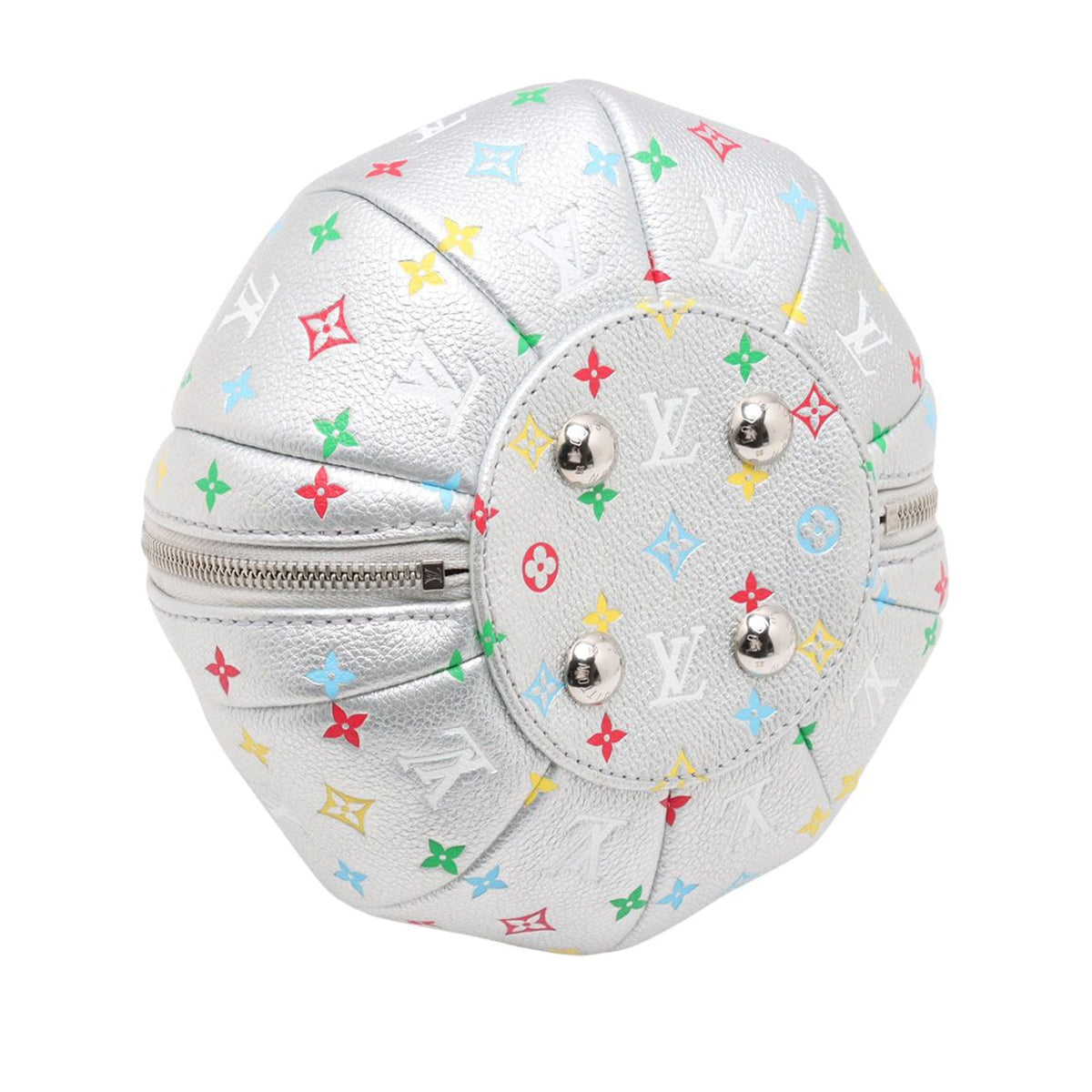 Louis Vuitton Yayoi Kusama Metallic Monogram Multicolore Pumpkin Bag — Silver