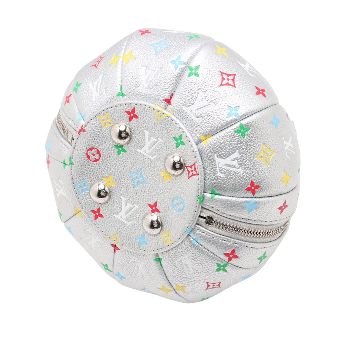 Louis Vuitton Yayoi Kusama Metallic Monogram Multicolore Pumpkin Bag — Silver