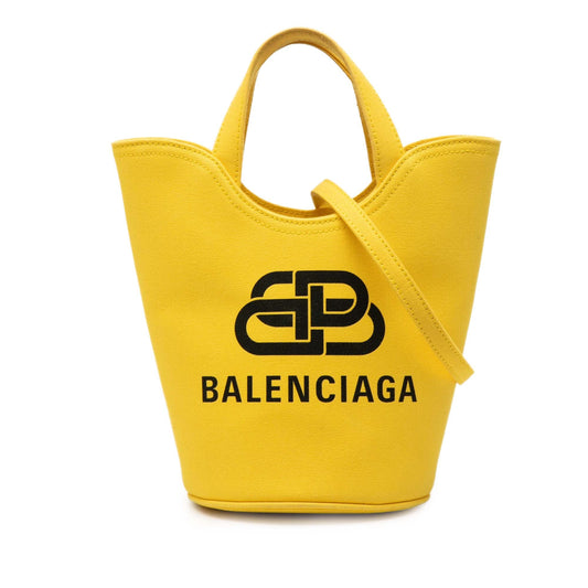 Balenciaga Canvas Wave Bucket Bag XS