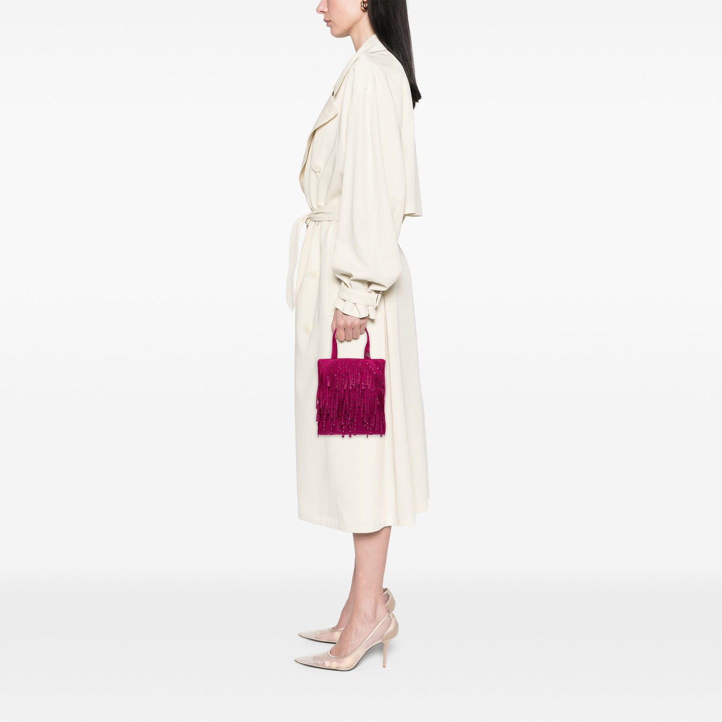 Chanel Mini Suede Studded Fringe Tote